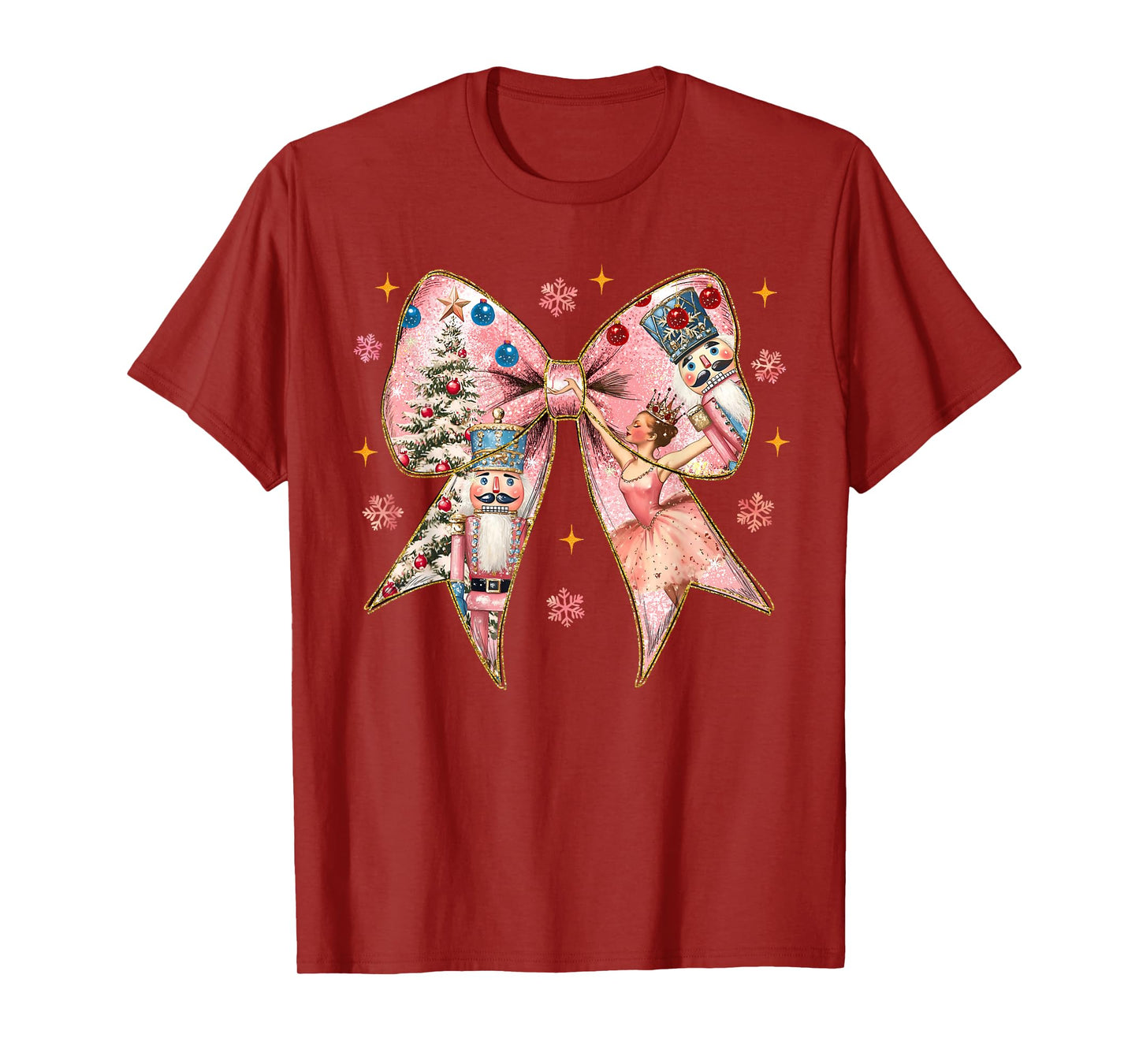 Coquette Bow Nutcracker Christmas Xmas Family Pajama Holiday T-Shirt