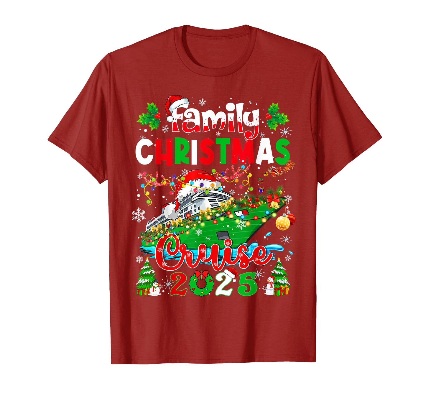 Family Christmas Cruise 2025 Matching Family Cruise Xmas T-Shirt