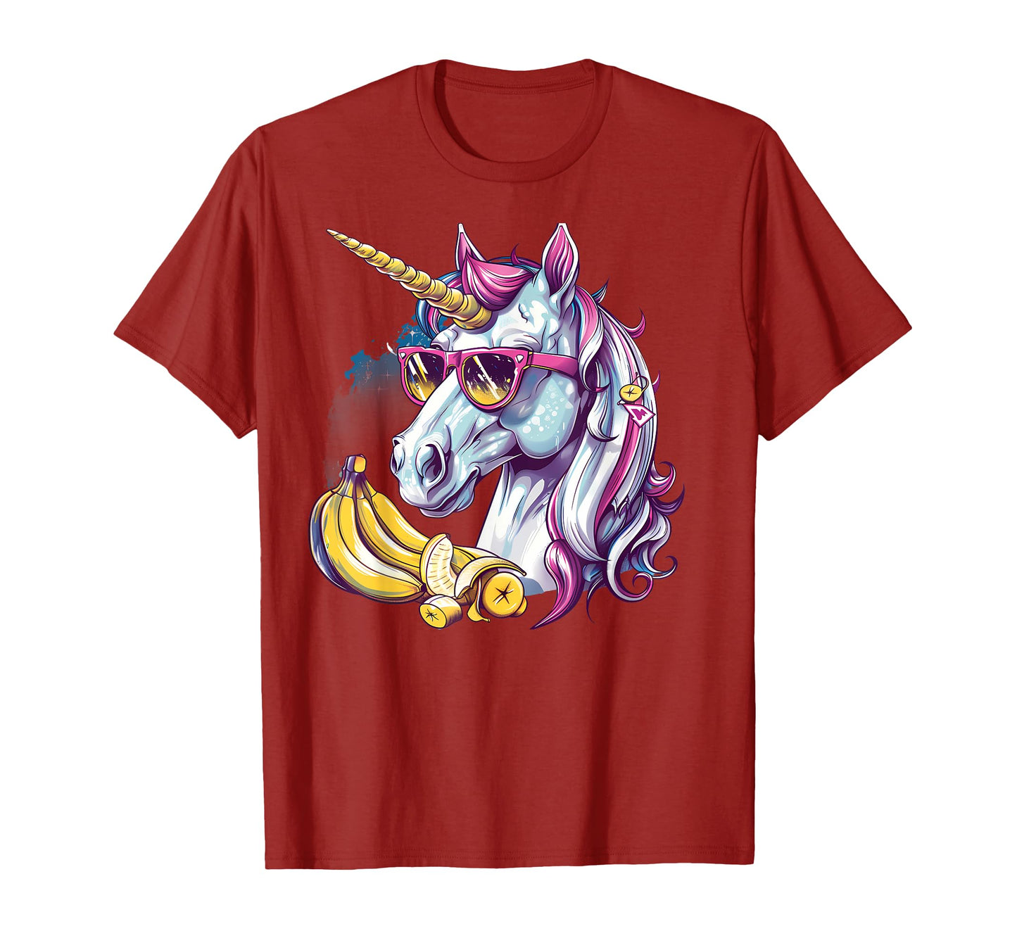 Banana Unicorn Portrait Artwork Banana Lover Bananas Fruit T-Shirt