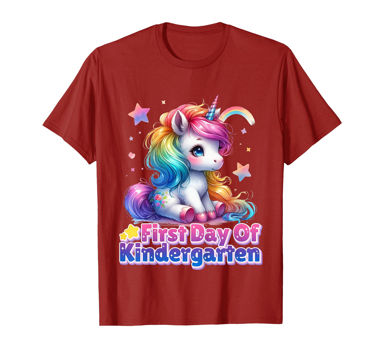 First Day Of Kindergarten Unicorn Back To School Girls Kids T-Shirt