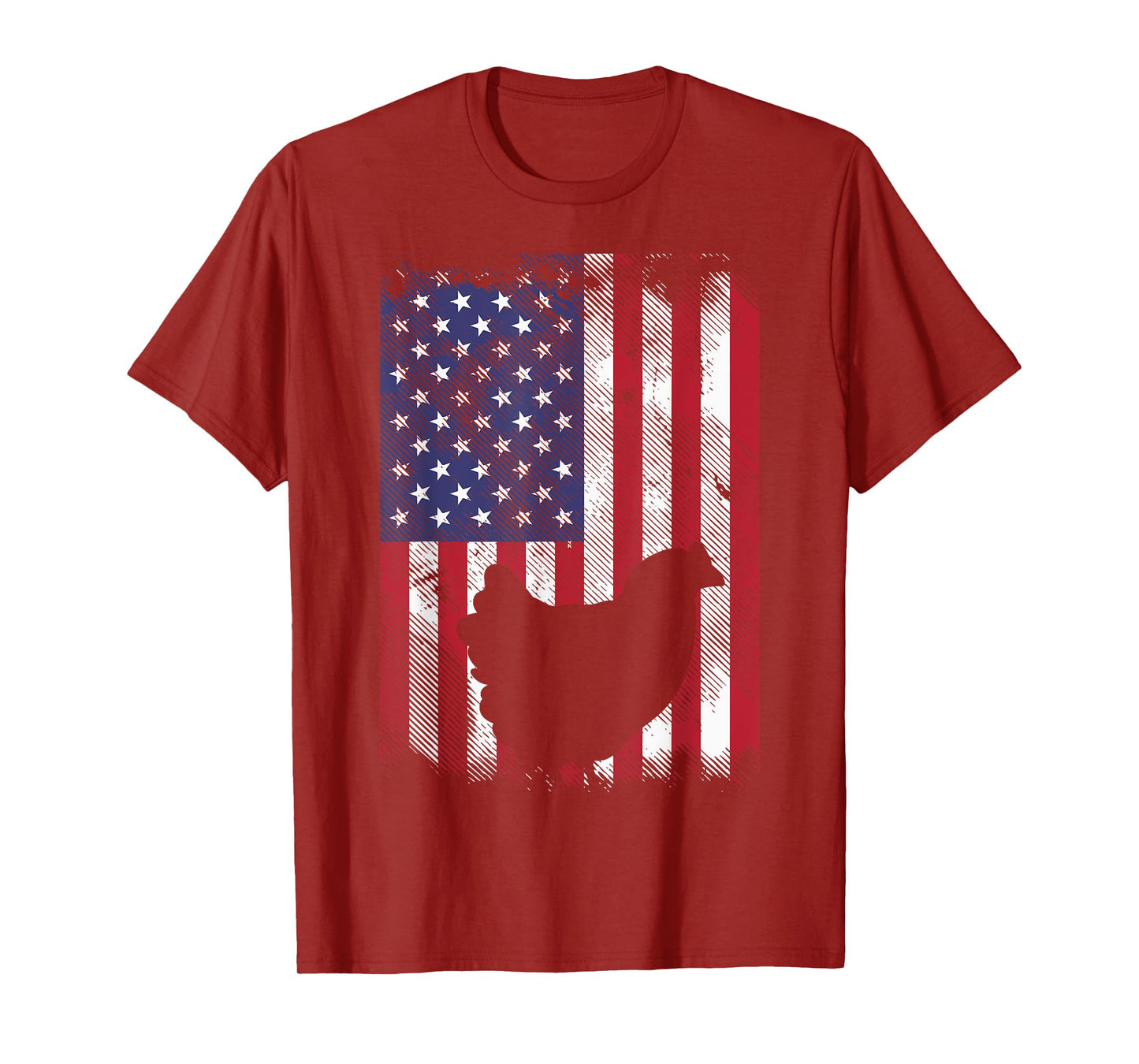 US Flag Chicken Vintage Farming Animal Patriotic Farmer Gift T-Shirt