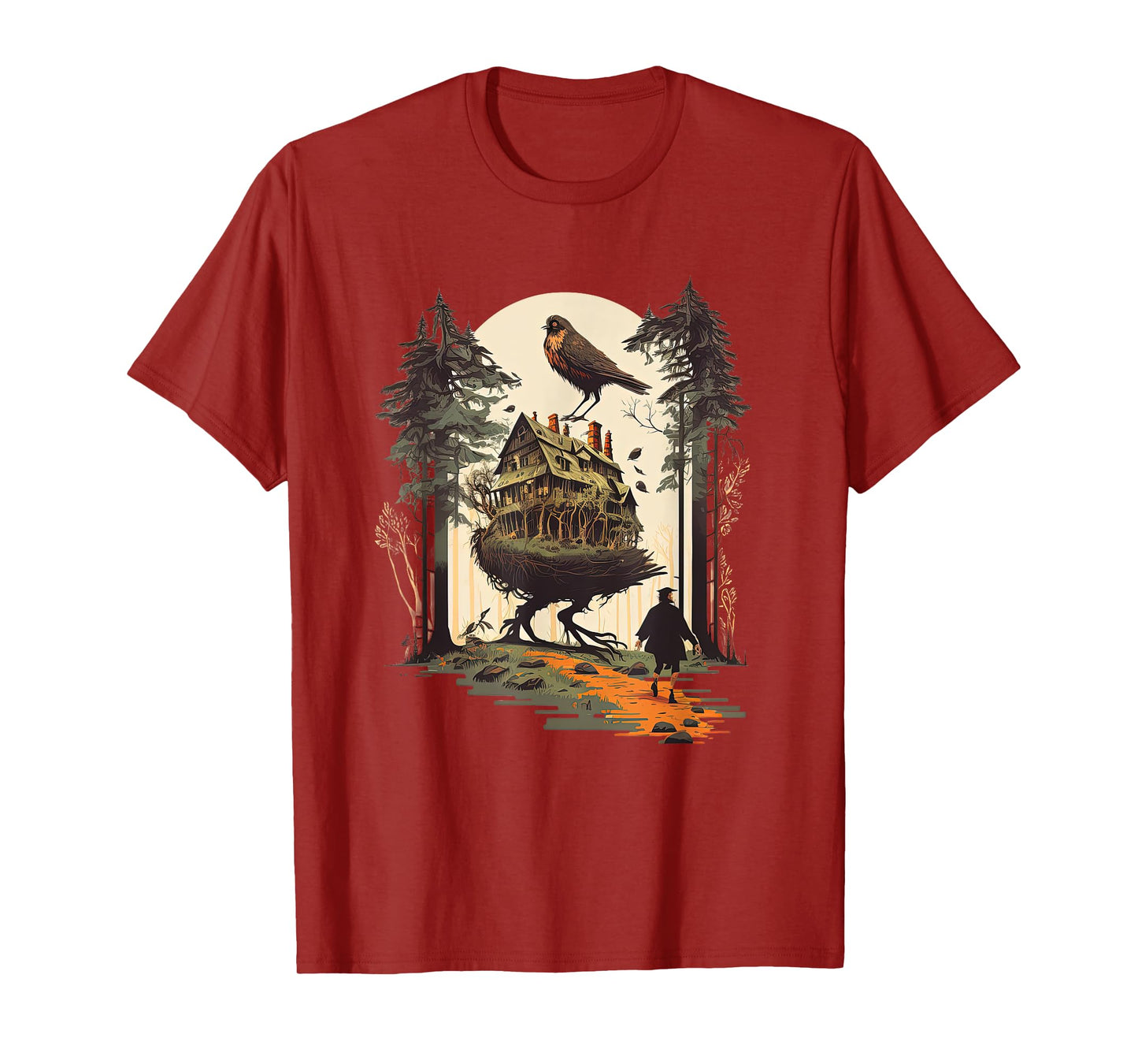 Walking House on Chicken Legs Slavic folklore Baba Yaga Art T-Shirt