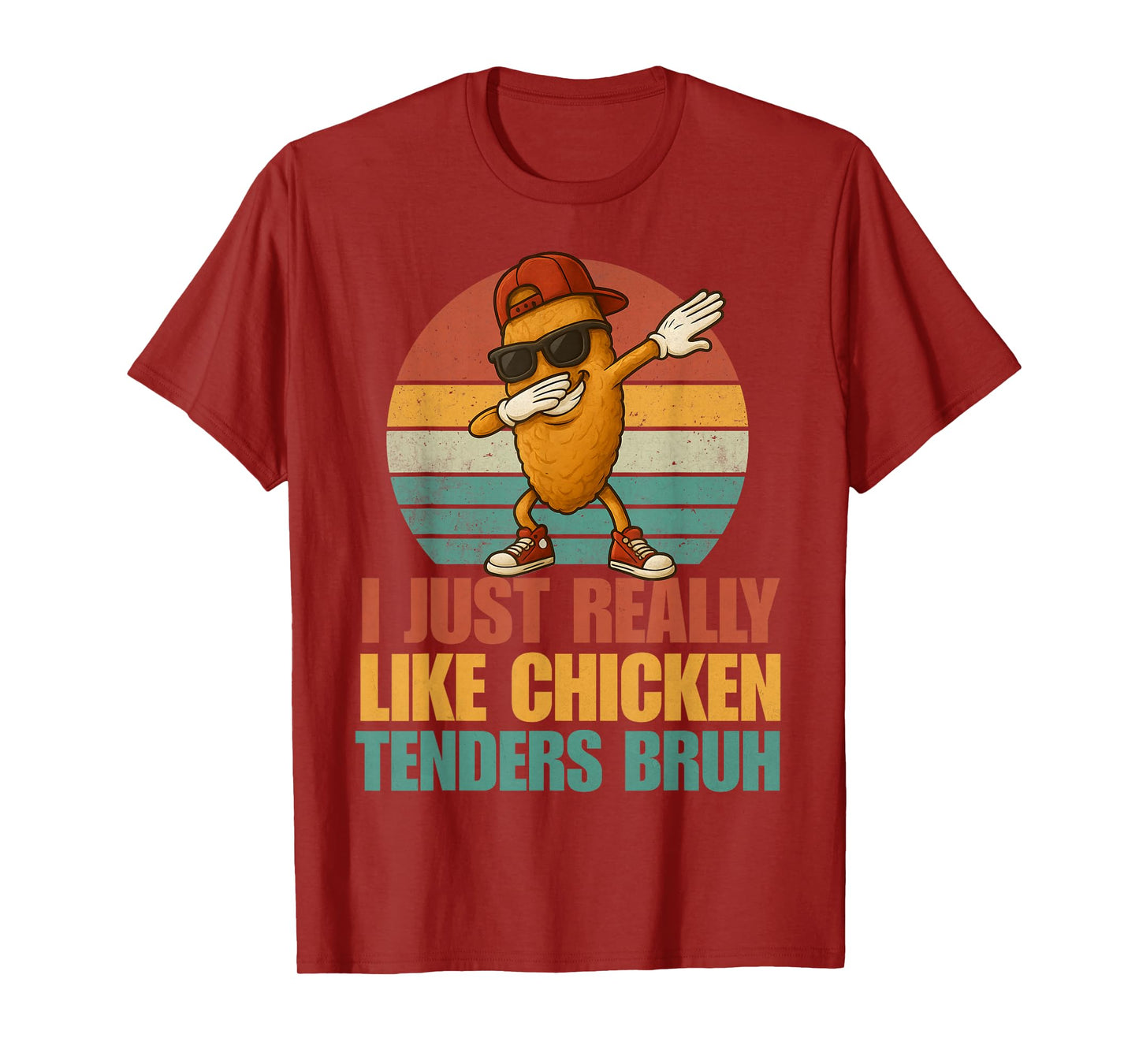 Funny Dabbing Chicken Tenders Bruh Boys Kid Retro Fast Food T-Shirt