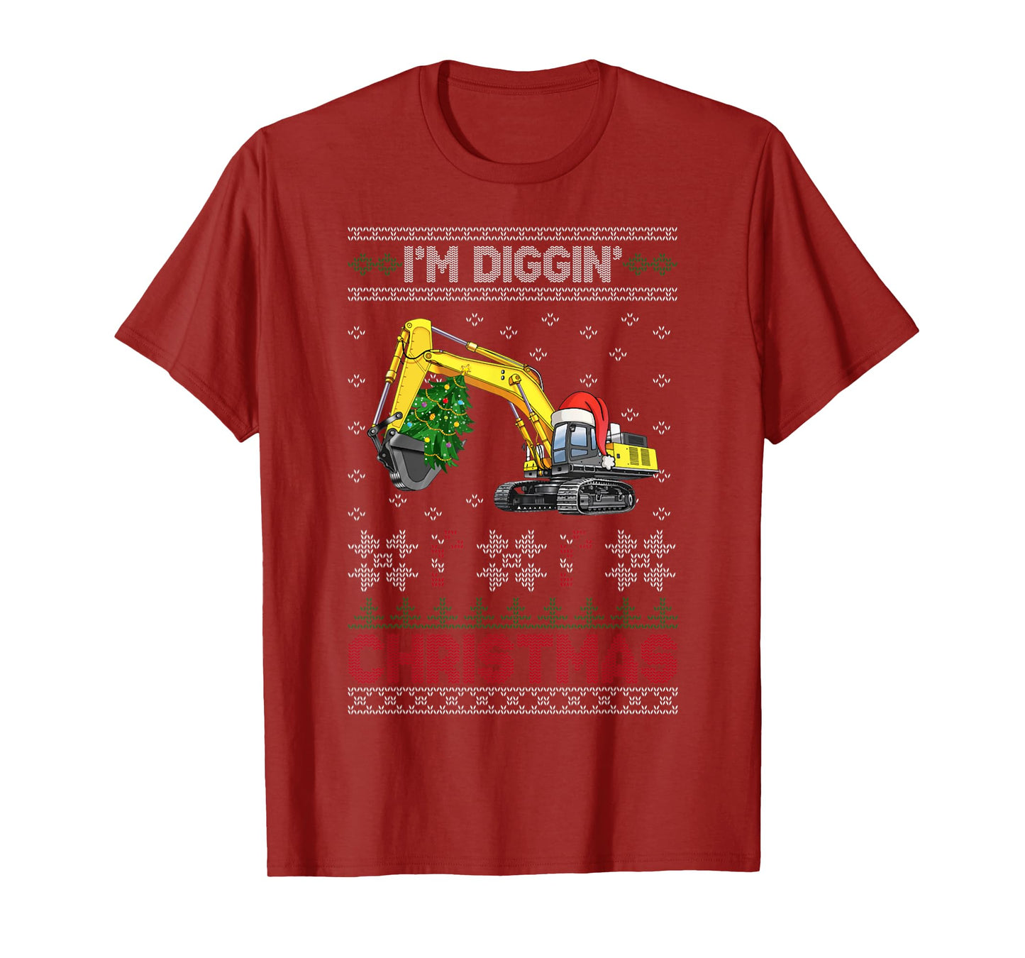 Kids Toddler Boy Diggin Christmas Tree Excavator T-Shirt