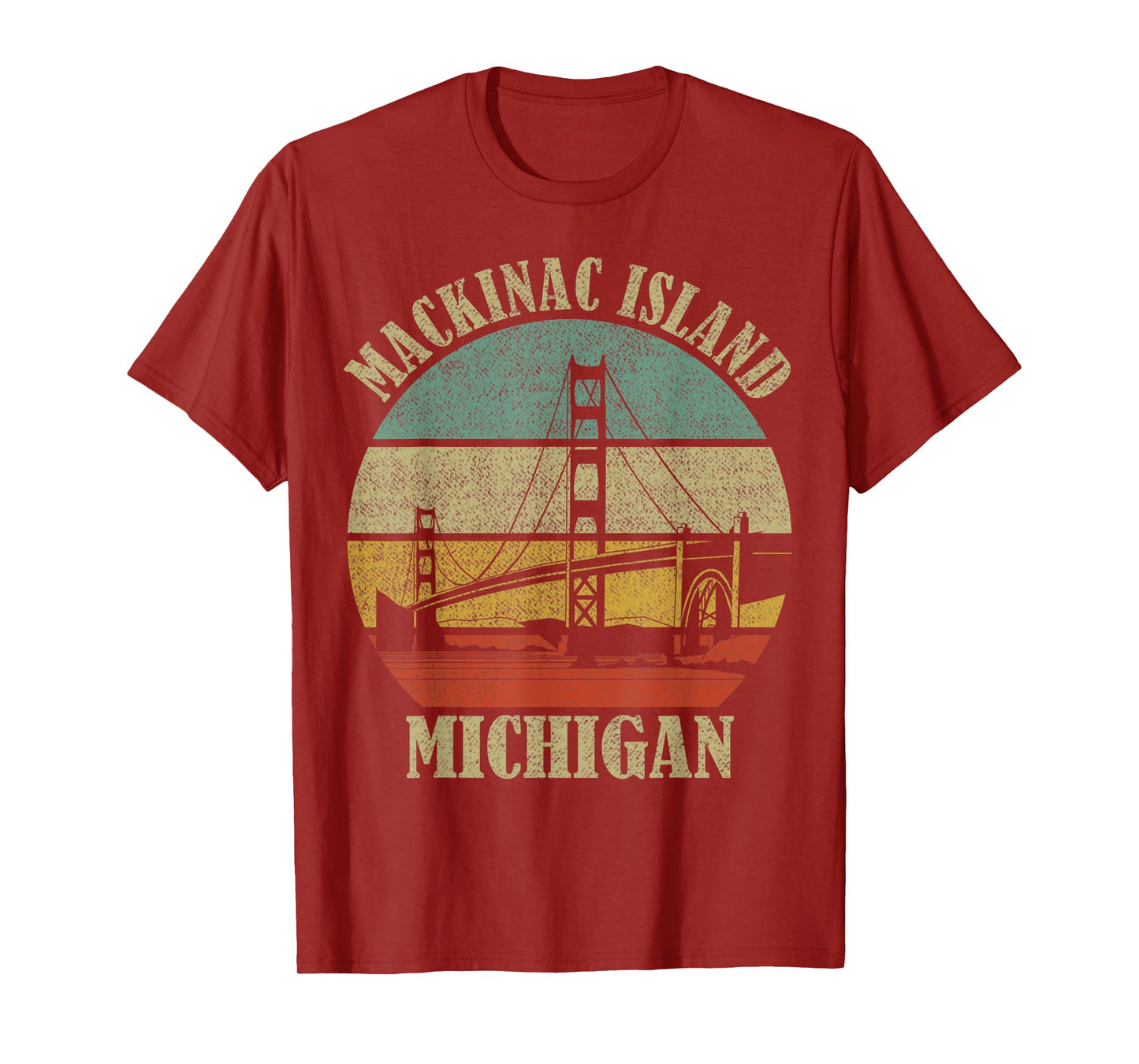 Mackinac Island Bridge Michigan Great Lakes Huron Ferry Trip T-Shirt