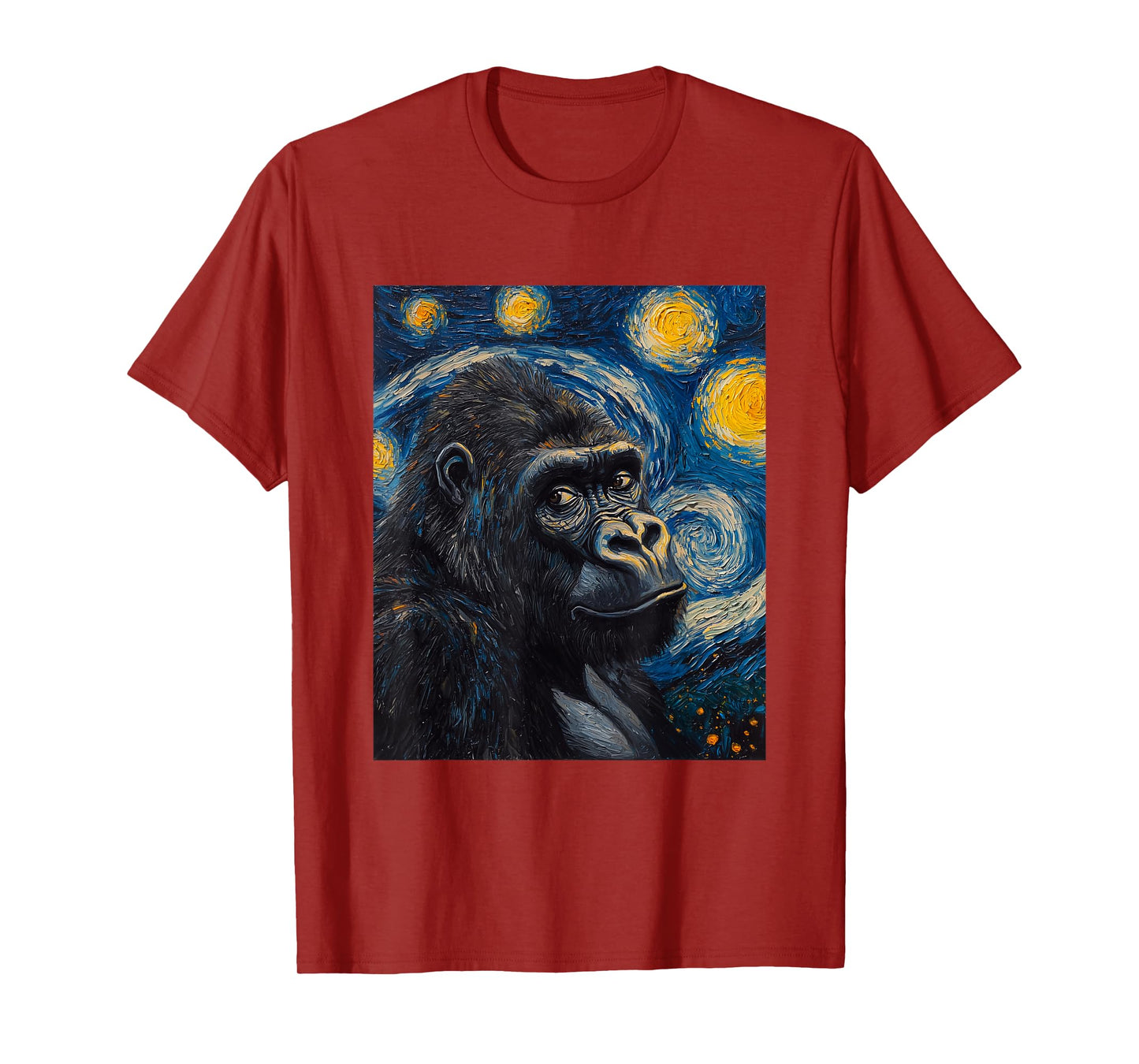 Gorilla Monkey - Van Gogh Style - Starry Night Graphic T-Shirt