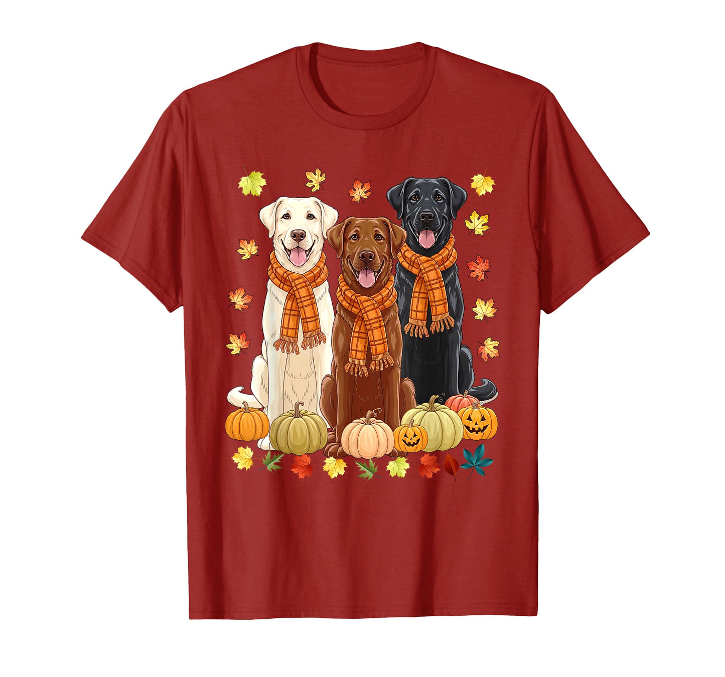 Fall Autumn Pumpkin Labrador Retriever Thanksgiving Dog Mom T-Shirt