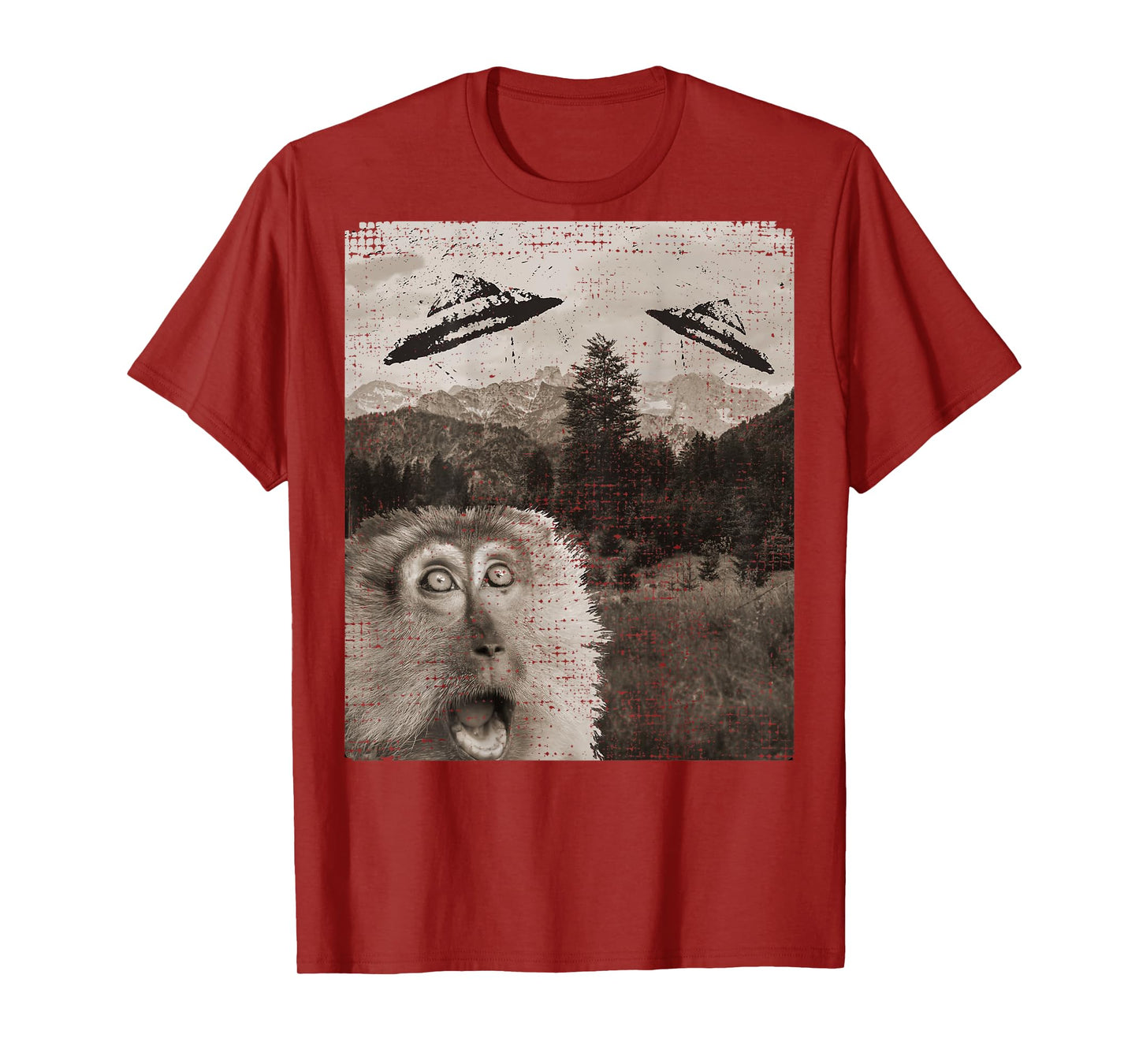 Monkey Ape Space UFO Incoming UFO Landing Funny UFO T-Shirt
