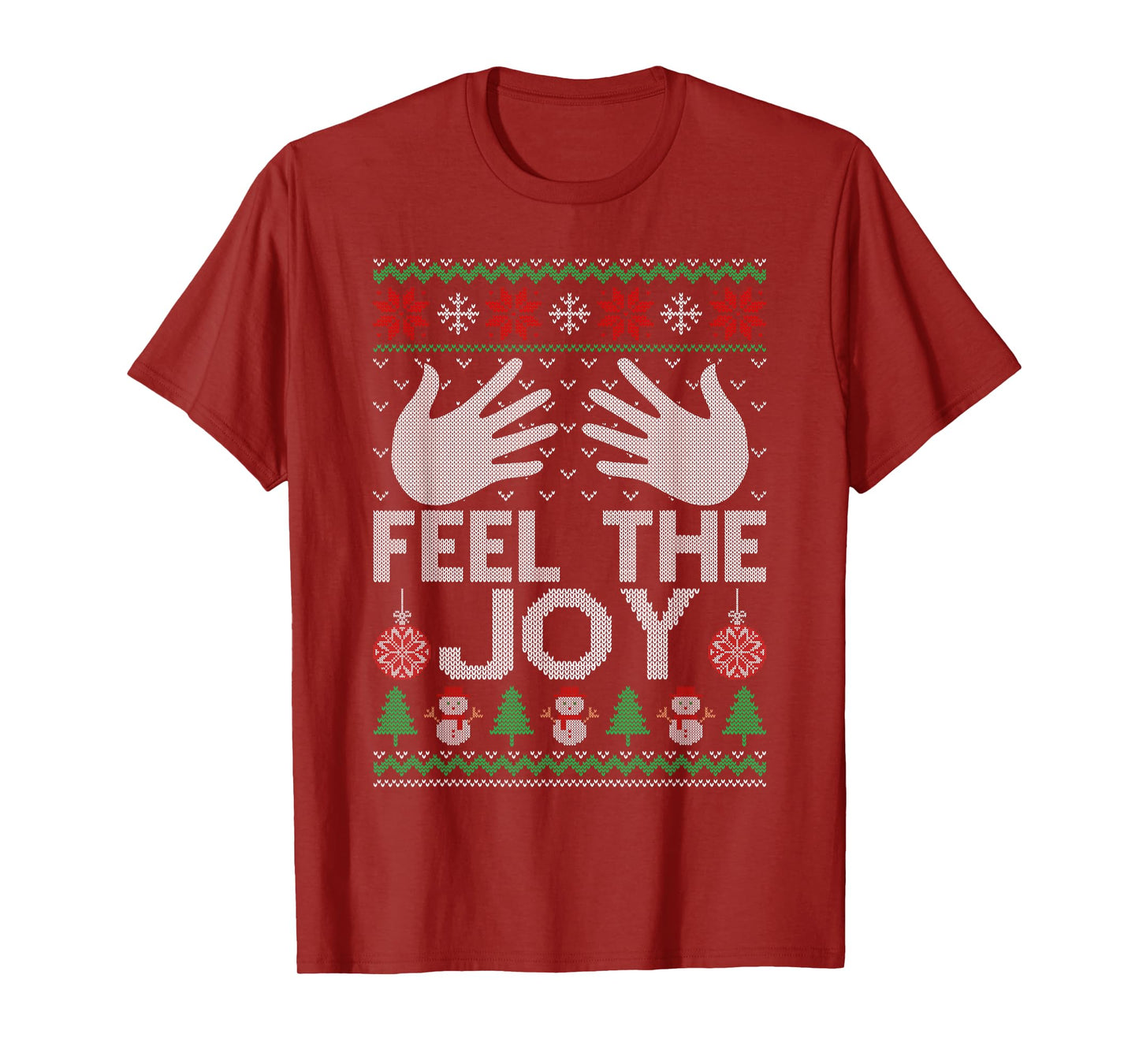Feel The Joy Merry Christmas Matching Couples Xmas Party T-Shirt