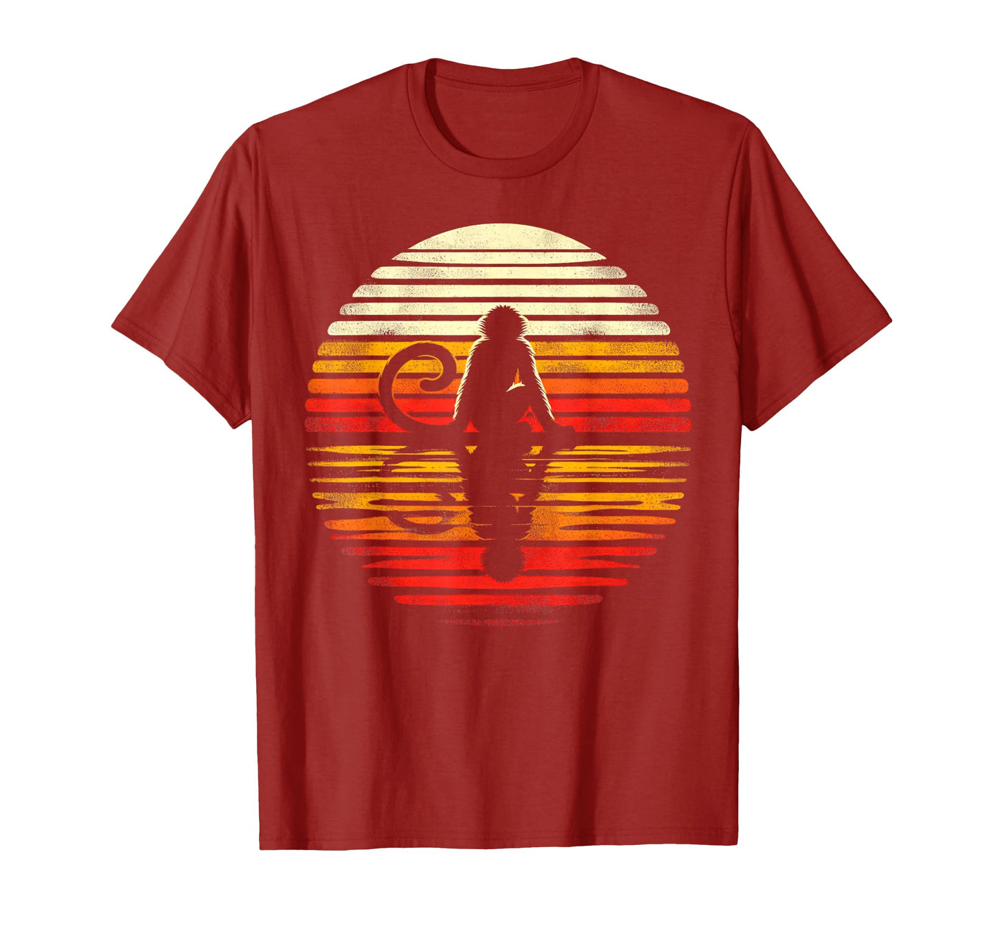 Spider Monkey Sunset Retro Style Safari Vintage 70s T-Shirt