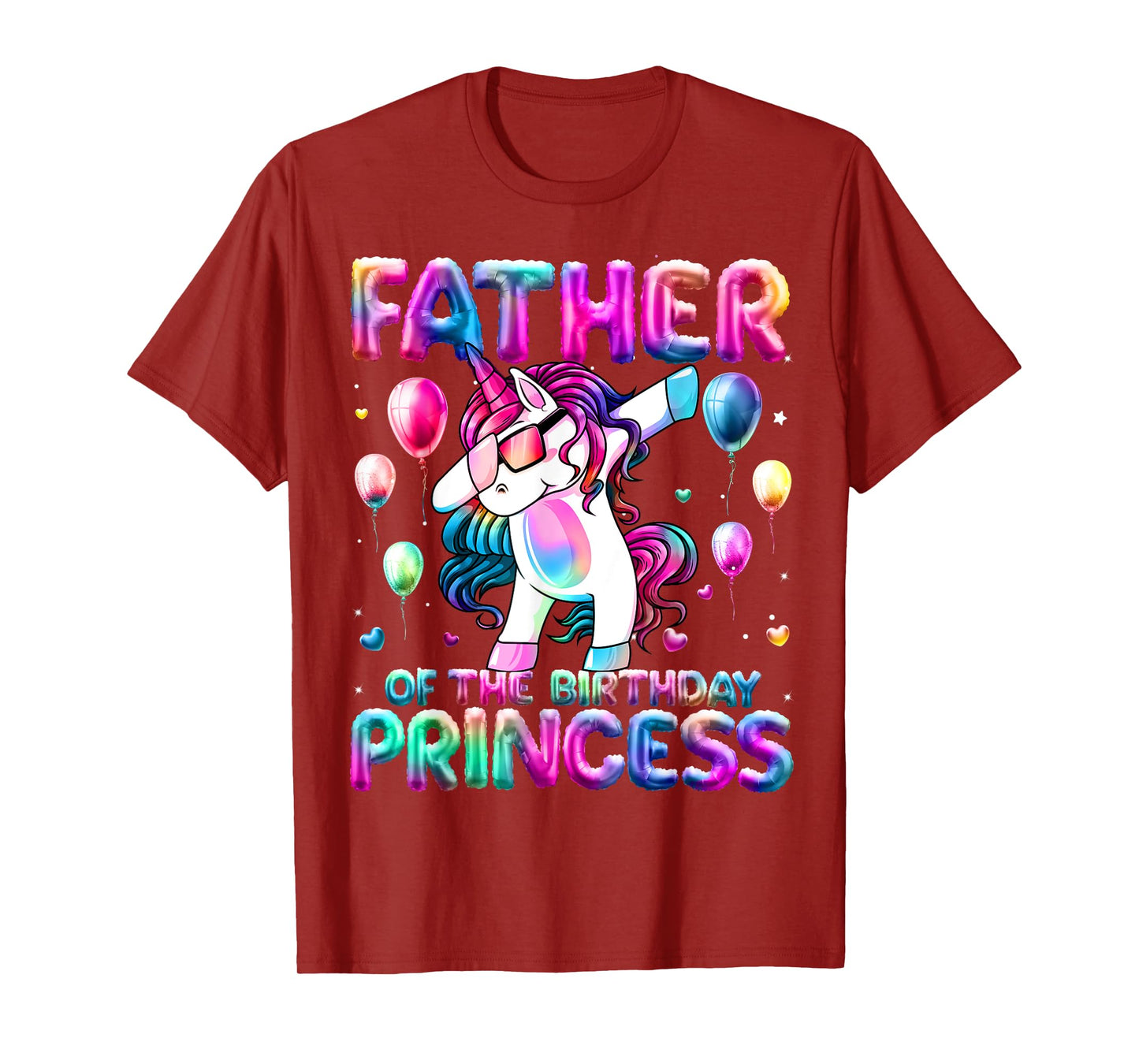 Daddy of the Birthday Princess Girl Dabbing Unicorn Daddy T-Shirt