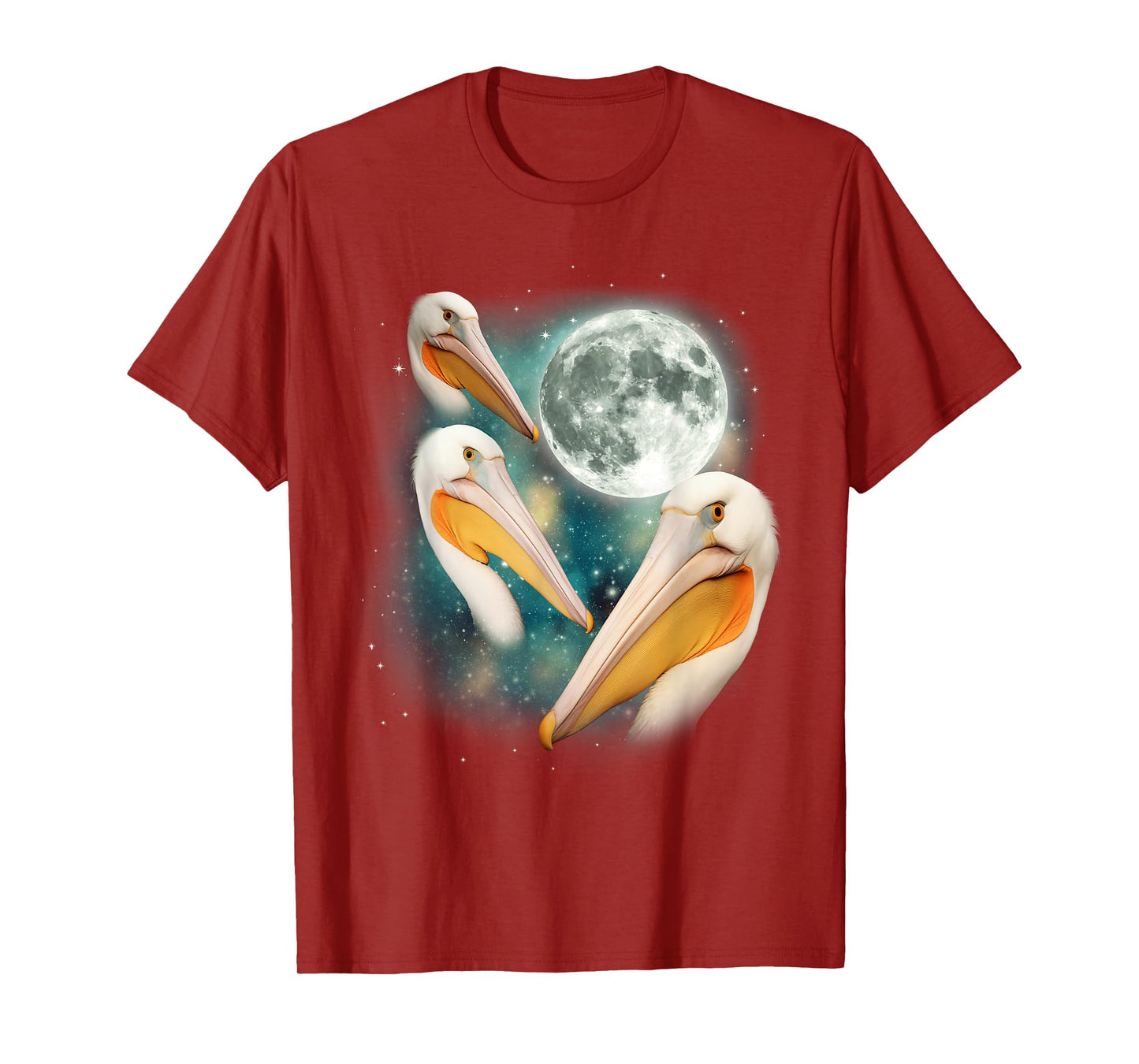 3 Pelican Moon | Three Pelicans 3 Moon Ocean Wildlife Bird T-Shirt