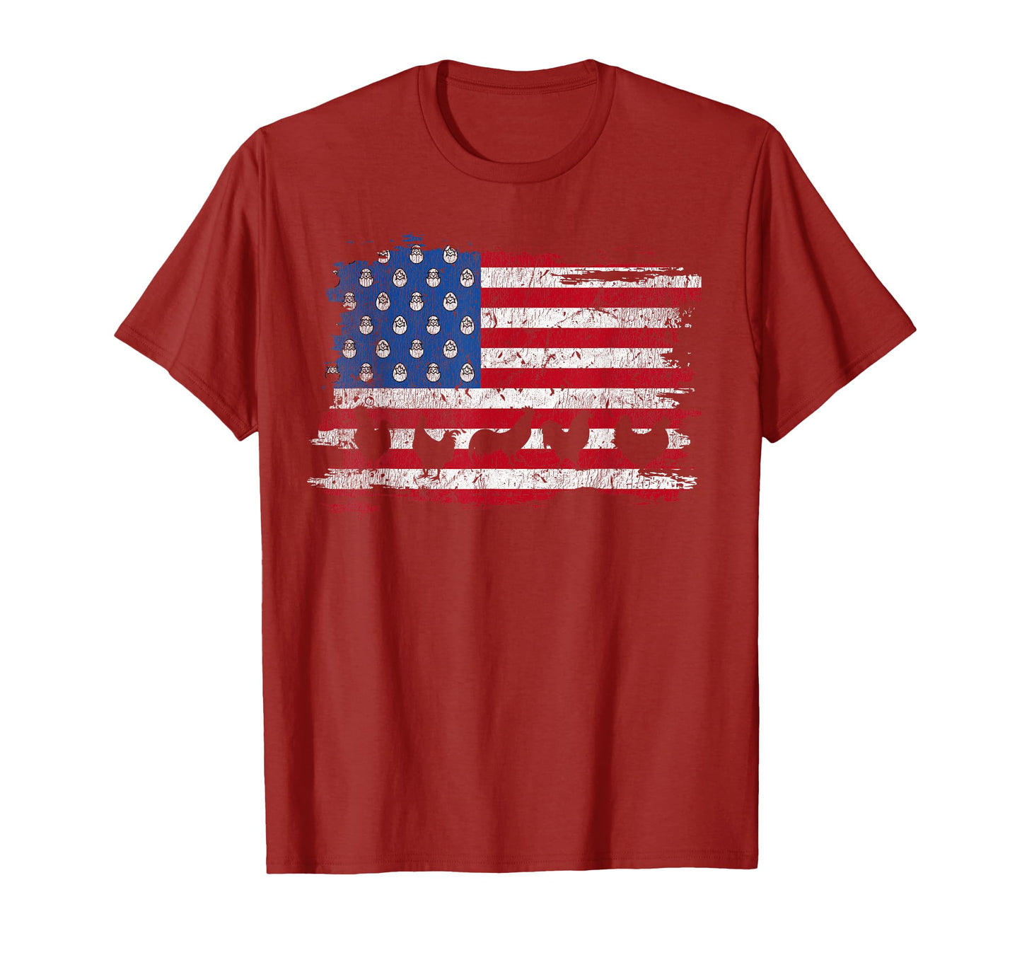 American Flag Chicken 4th Of July Farmer Farming Patriotic T-Shirt