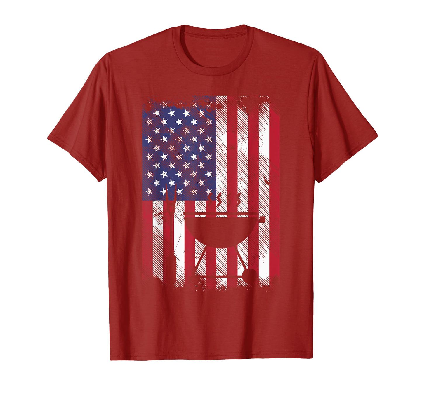 American Flag Bbq Grill Vintage Grilling Smoking Patriotic T-Shirt for Women Men