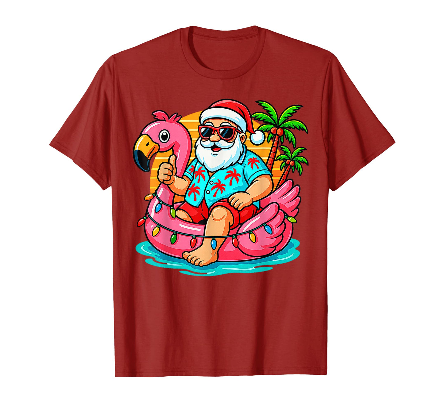 Christmas In July Shirt Boys Kids Santa Flamingo Summer Xmas T-Shirt