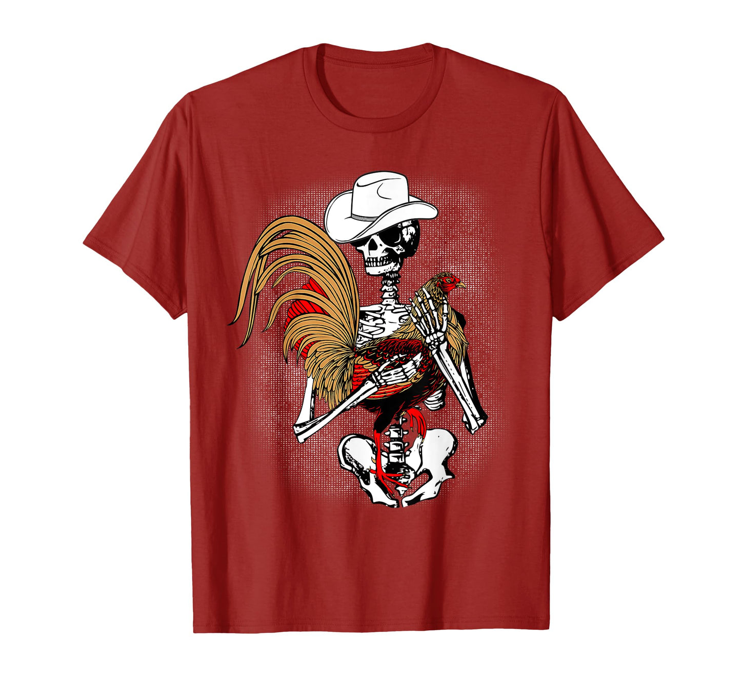 Funny Gallero Red Rooster Chicken Skeleton T-Shirt