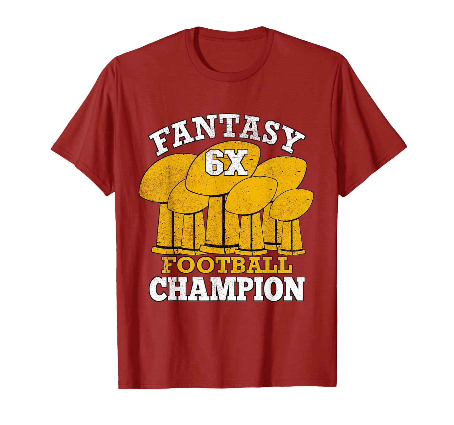 Fantasy Football 6x Champion Six Time Champ Fantasy Winner T-Shirt