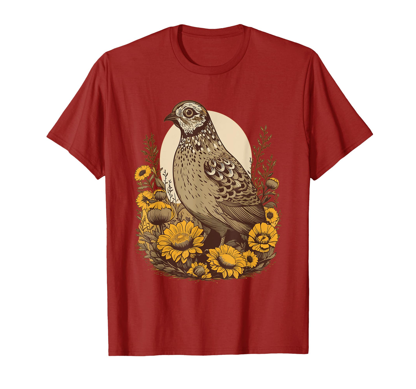 Quail Sunflower Outfit Quail Bird Lovers for Women Girls T-Shirt