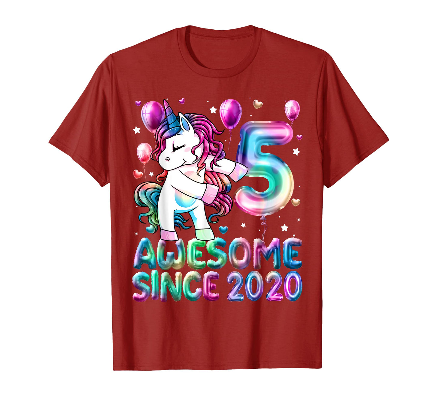 Flossing Unicorn 5 Year Old 5th Birthday Girl Unicorn Party T-Shirt
