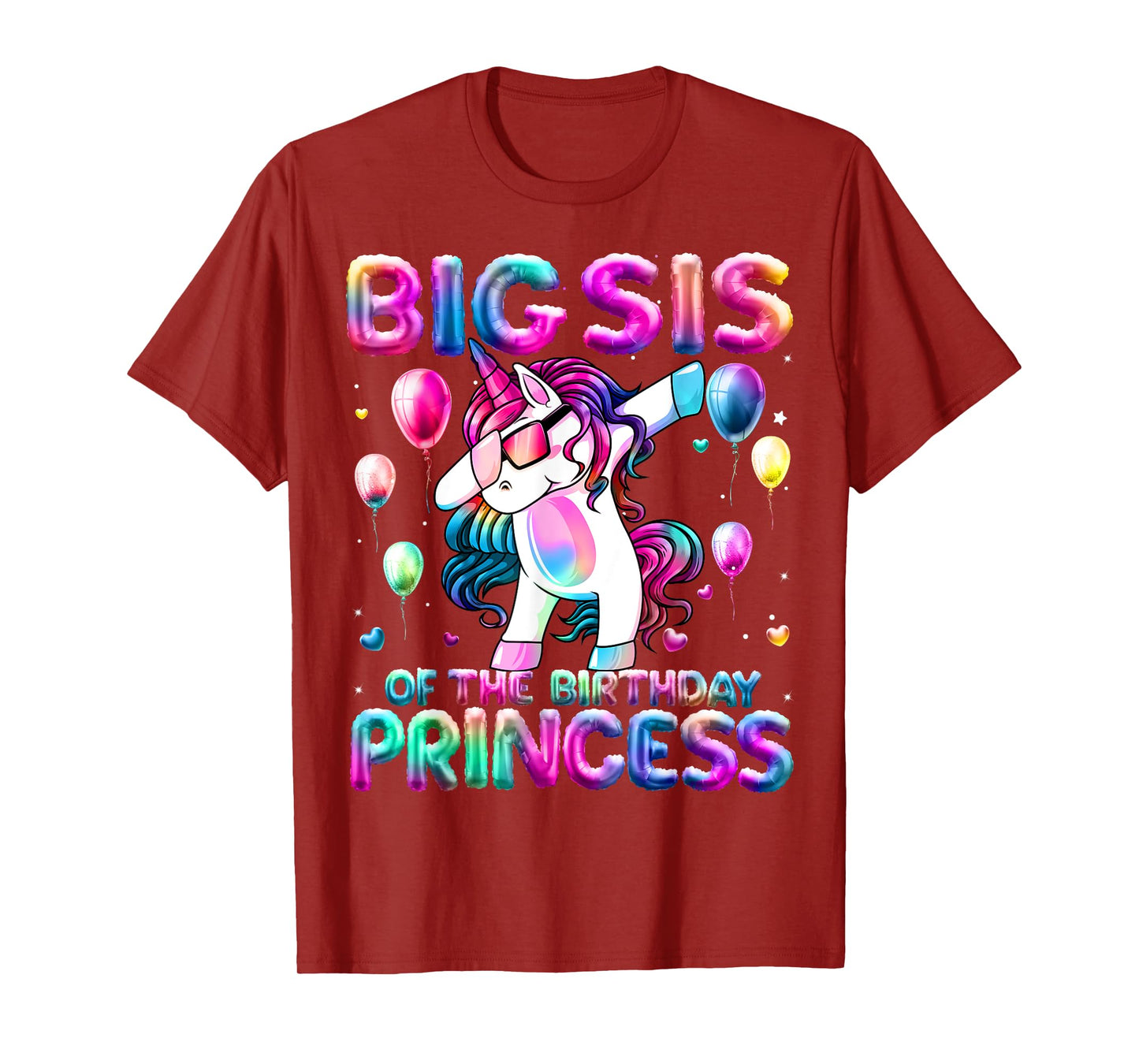 Sister of the Birthday Princess Girl Dabbing Unicorn Sister T-Shirt