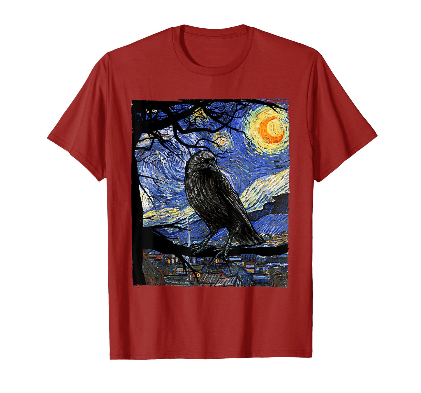 Raven Lover Art, Starry Night Raven, Crow, Raven T-Shirt