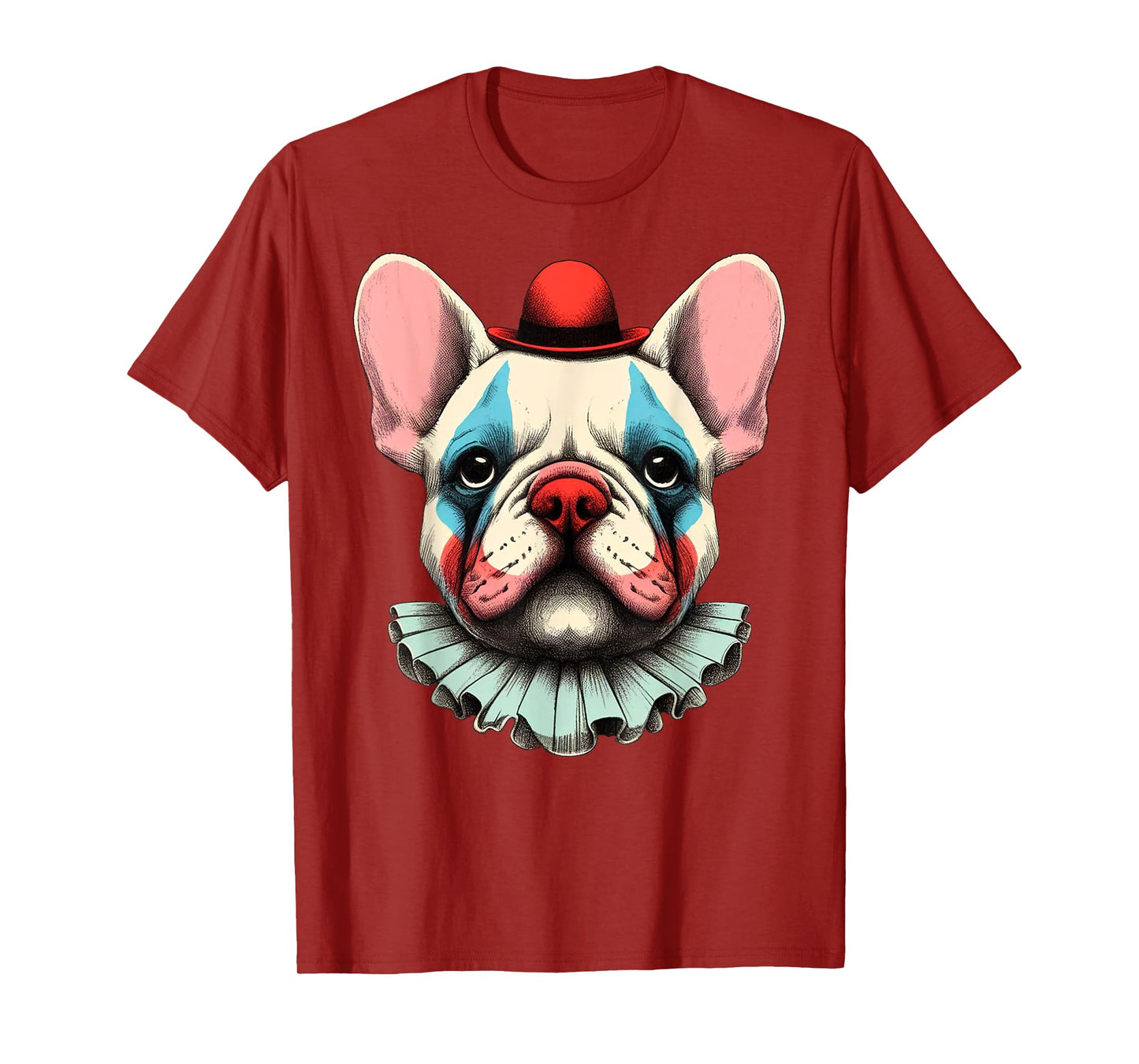 Cute Spooky French Bulldog Clown Halloween Funny Frenchie Men Women Kids T-Shirt
