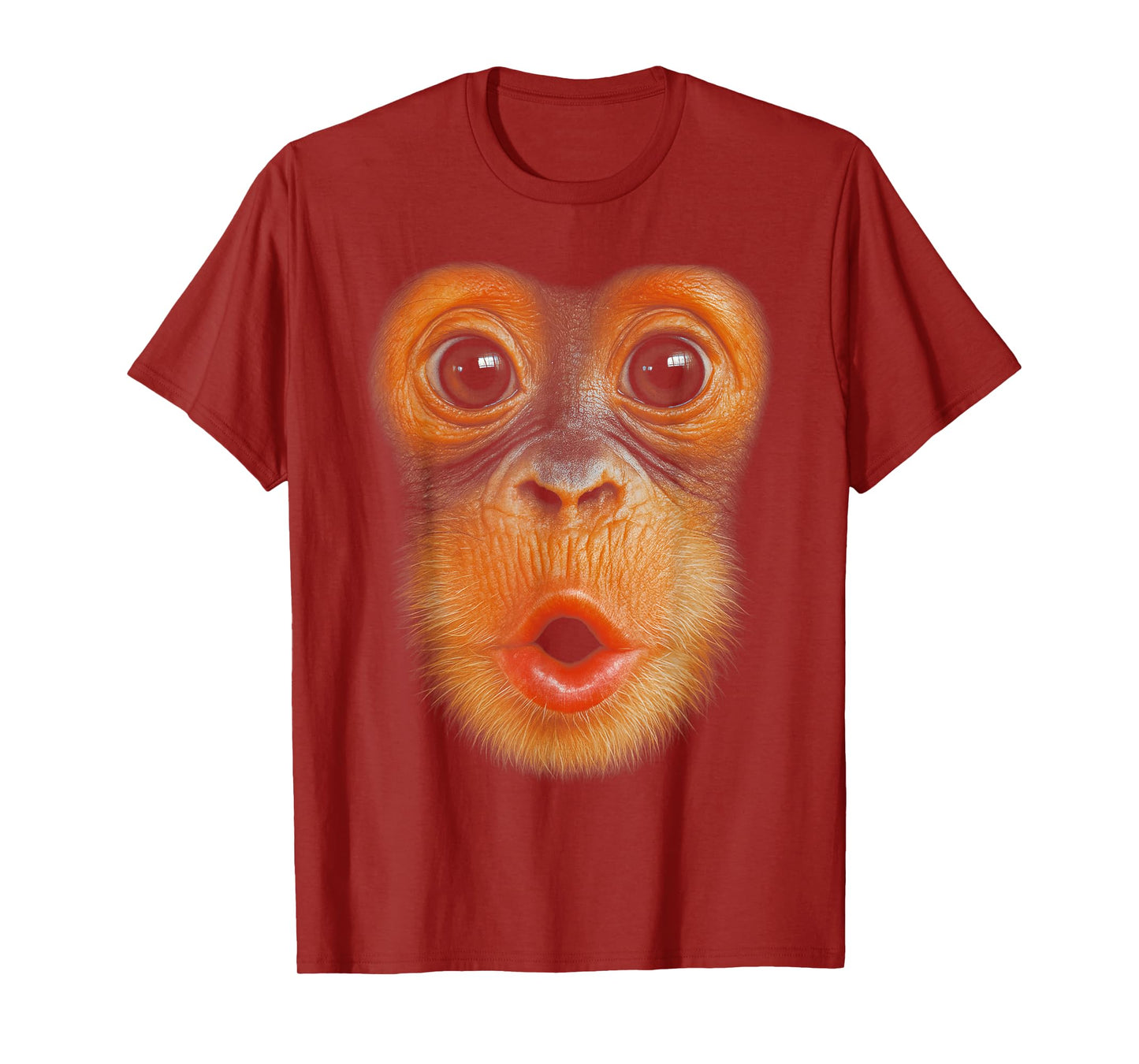 HUGvyn Monkey Blowing Face Monkey Halloween Costume Outfit T-Shirt