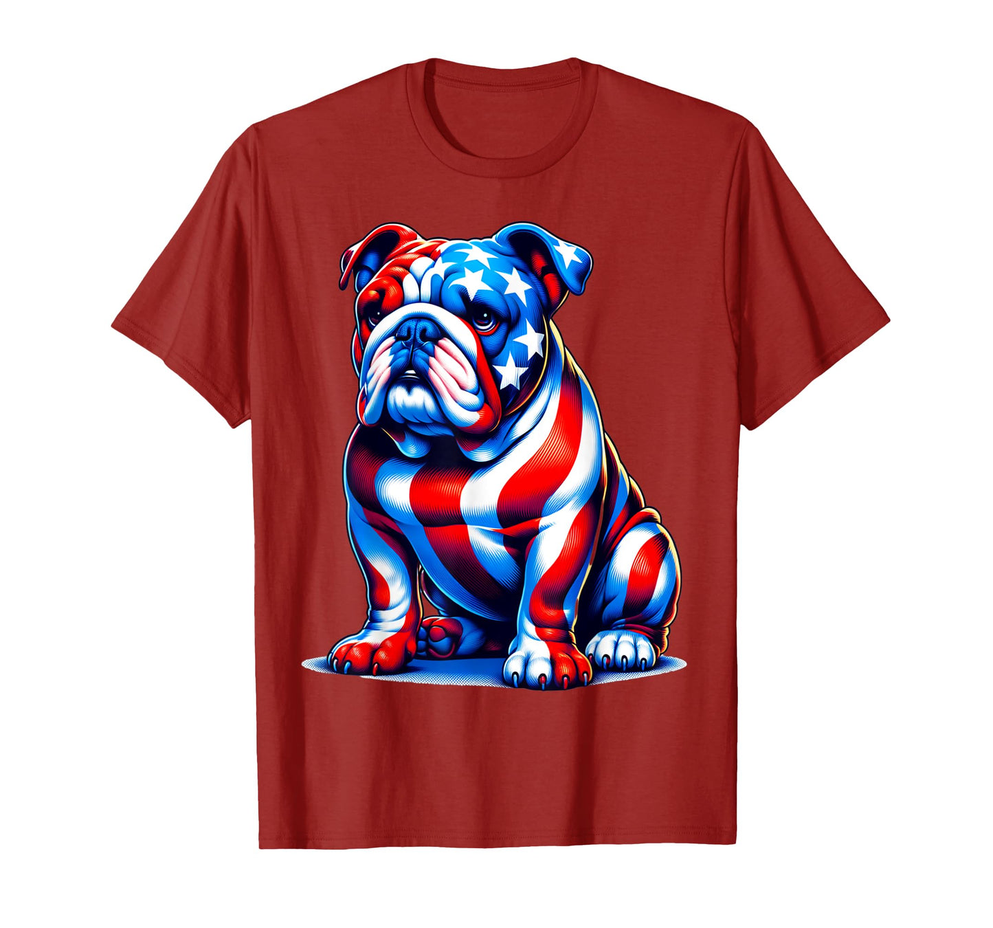 Cute English Bulldog USA Flag Women Dog Lover 4th Of July T-Shirt