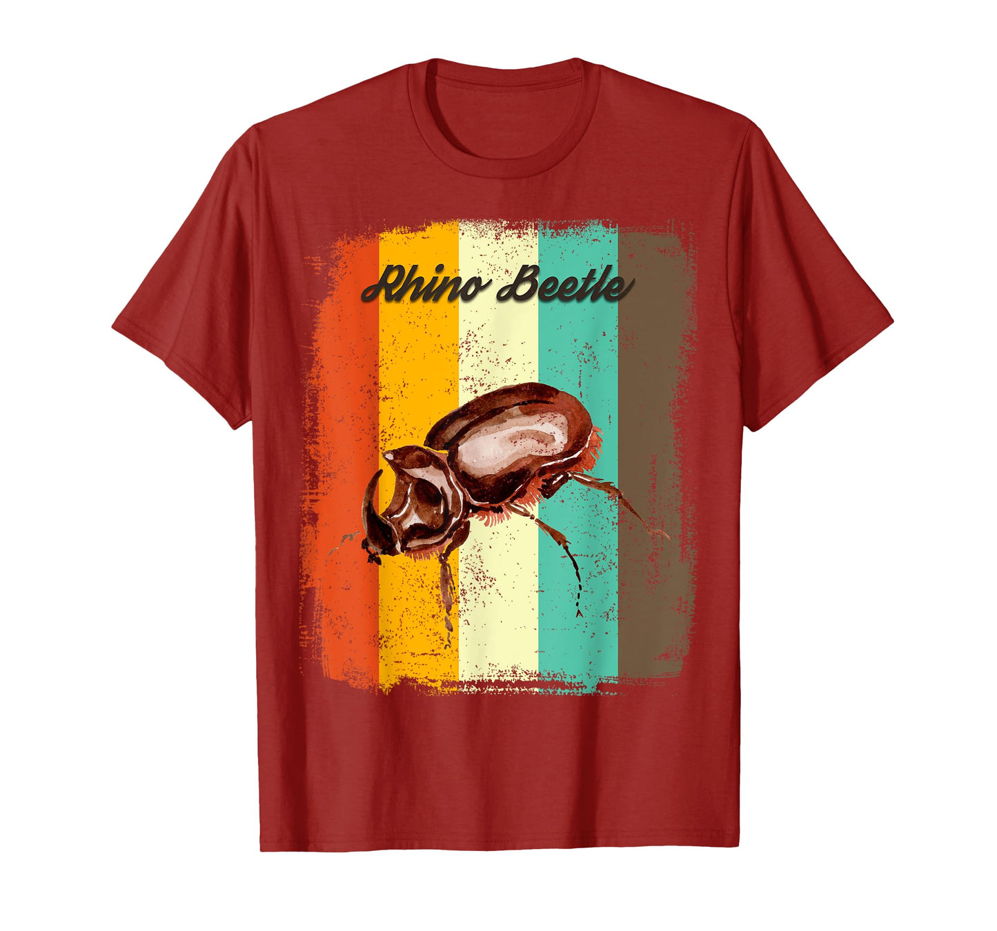 Rhino Beetle Dynastinae Retro 70s Vintage Insect Lover Art T-Shirt