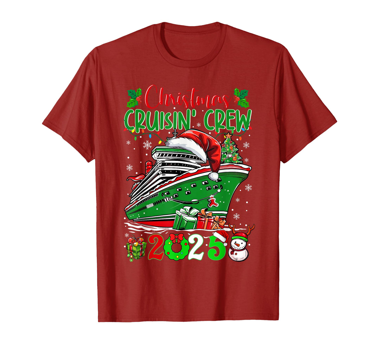 Christmas Cruisin Crew 2025 Matching Family Cruise Holiday T-Shirt