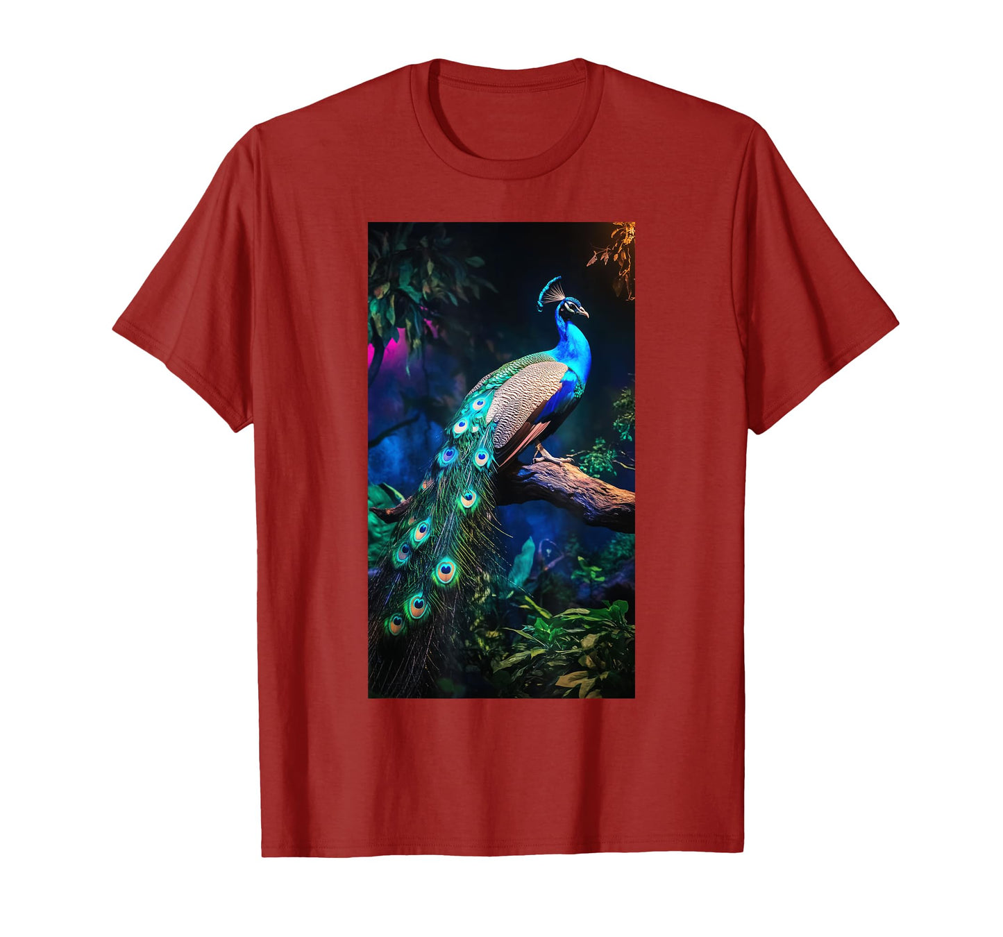 Peacock Branch Colorful Wildlife Nature lover T-Shirt
