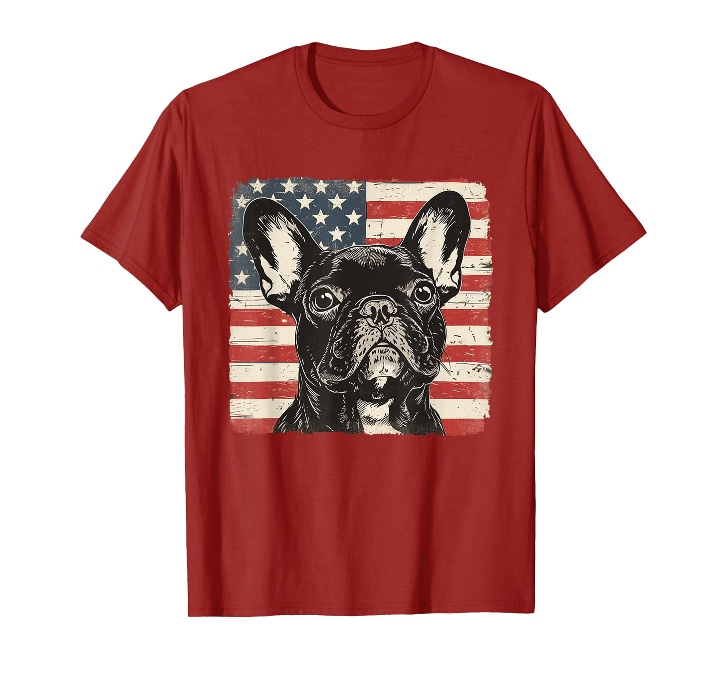 French Bulldog Dog Pop Art USA Flag Shirt July 4th Men Women T-Shirt
