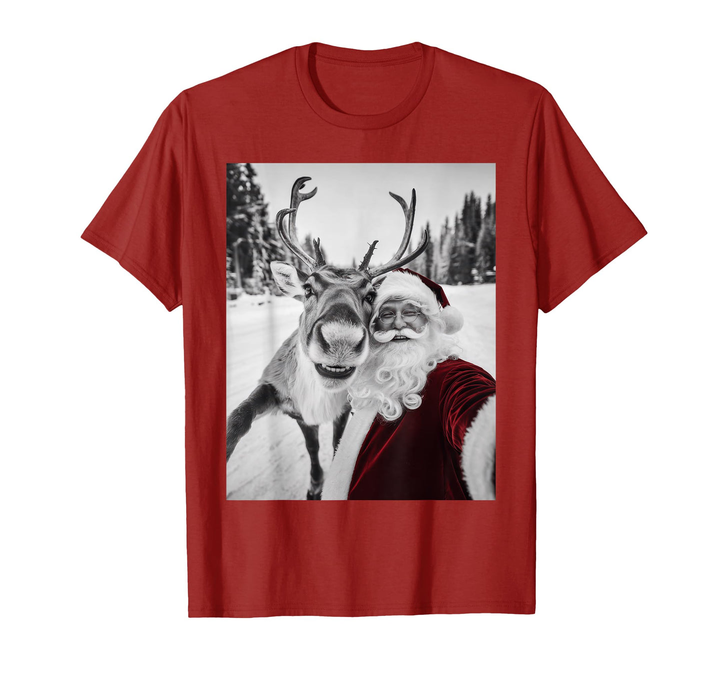 Reindeer Selfie Christmas Party Selfie Funny Reindeer Xmas T-Shirt