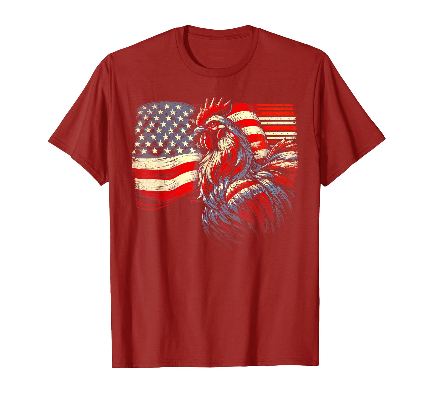Chicken 4th Of July Flag American Patriot USA Farm Chicken Women Kids Men T-Shirt
