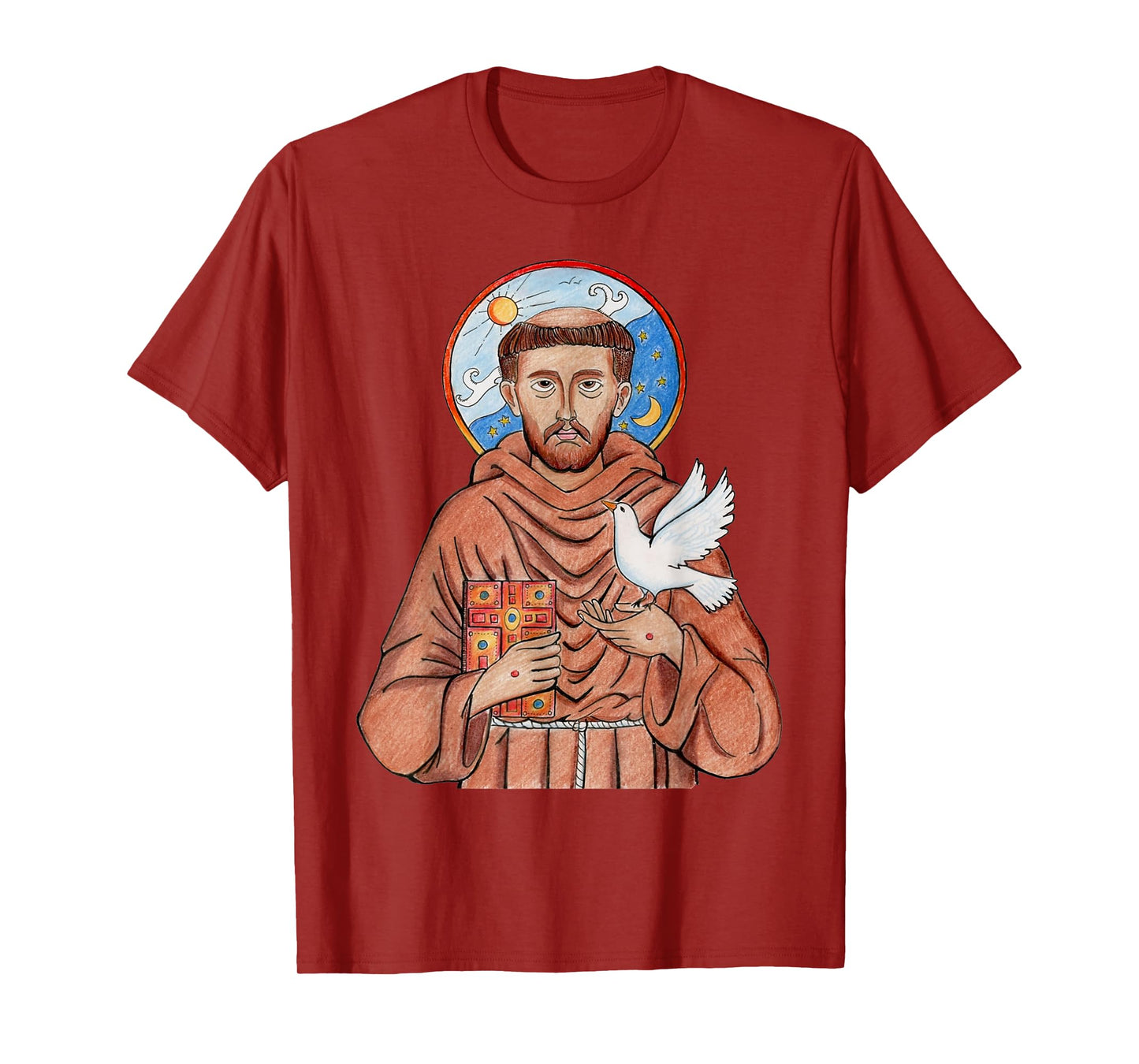 St Francis of Assisi Art Patron Saint of Animals Catholic T-Shirt