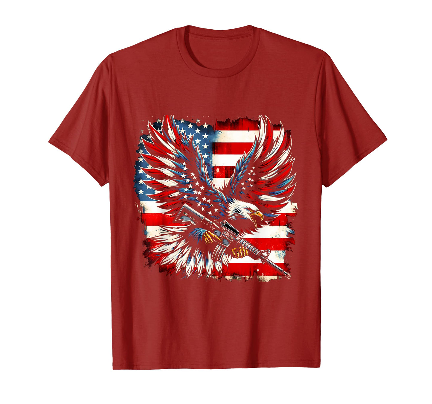 American Flag Eagle with Rifle T-Shirt
