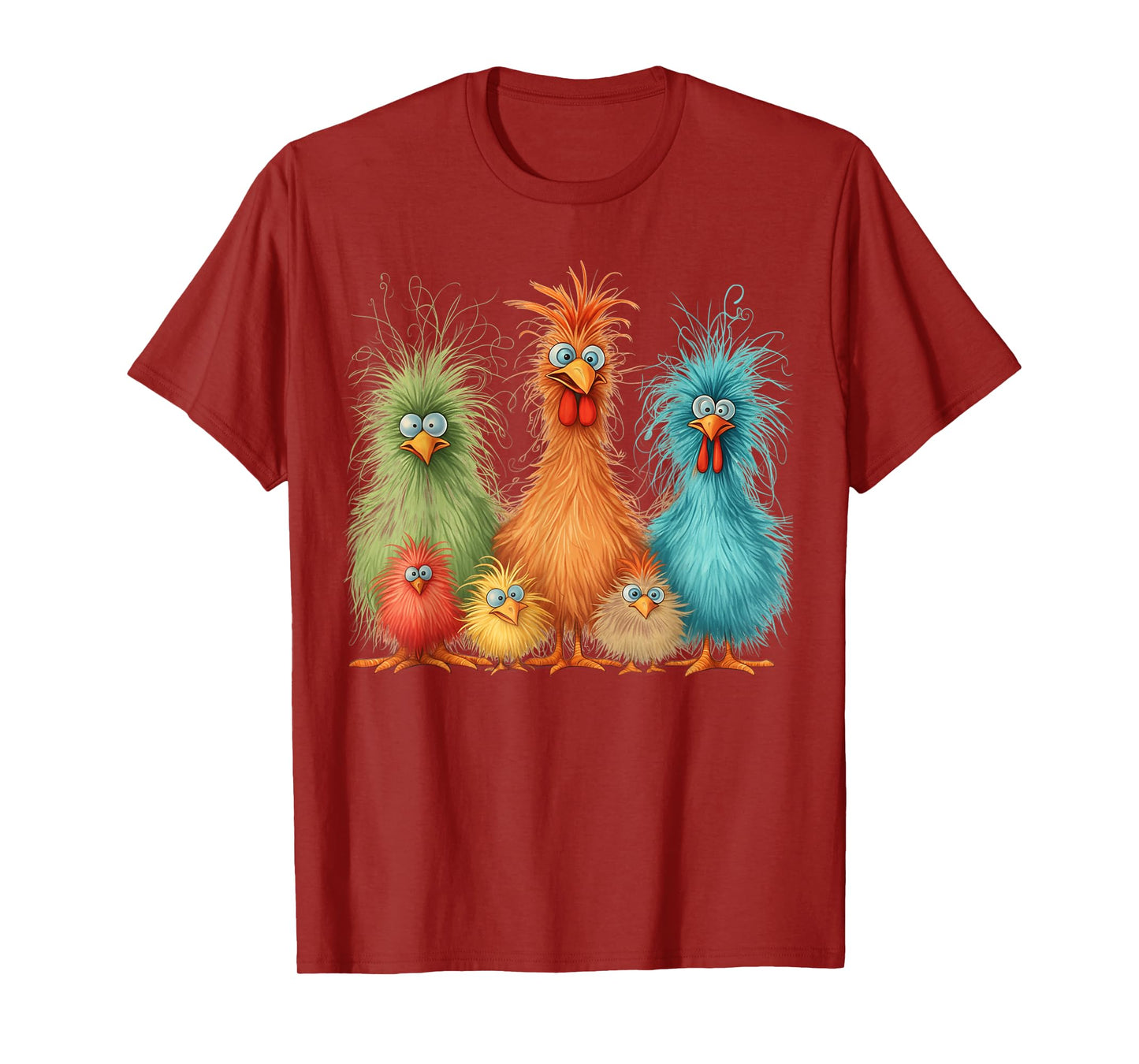 Retro Eagerlys Colorful Funny Chicken Art, for Men Women Kid T-Shirt