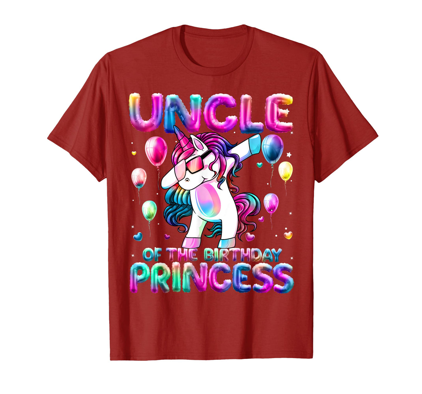 Uncle of the Birthday Princess Girl Dabbing Unicorn Uncle T-Shirt