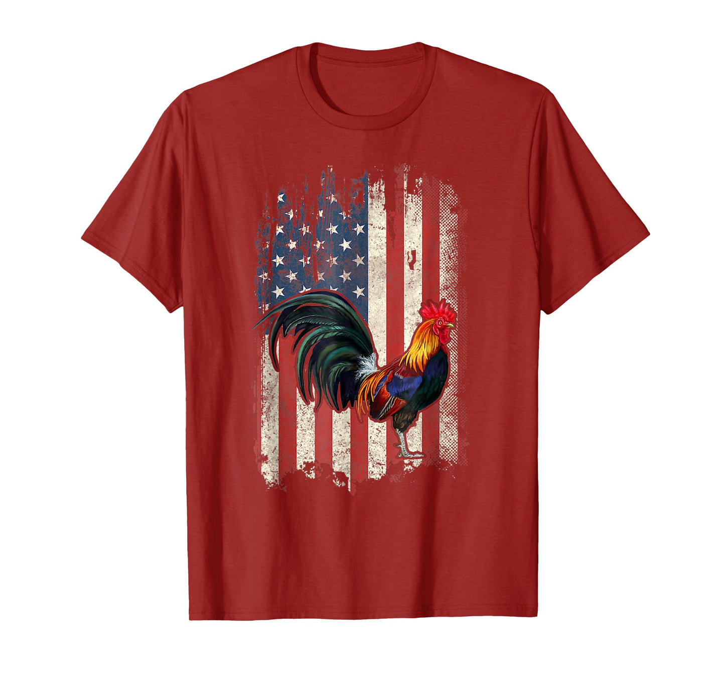 American Flag Cock Fighting rooster Chicken T-Shirt for Women Men