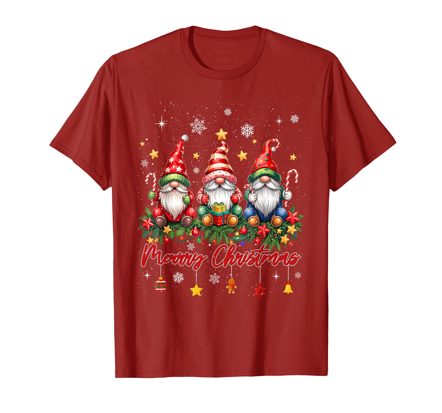 Merry Christmas Gnomes Family Candy Cane Holiday Xmas Pajama T-Shirt