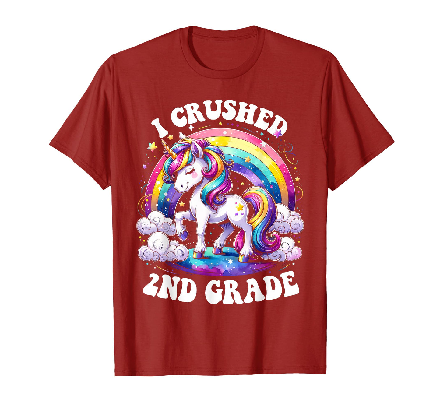 I Crushed 2nd Grade Graduation Unicorn Rainbow T-Shirt