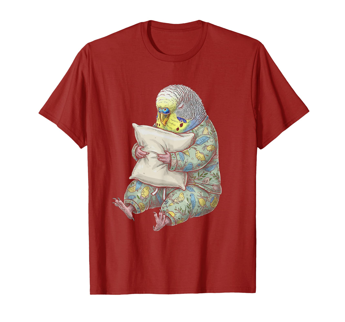 Funny Sleepy Budgerigar Budgie Bird Pajama Women Men Kids T-Shirt
