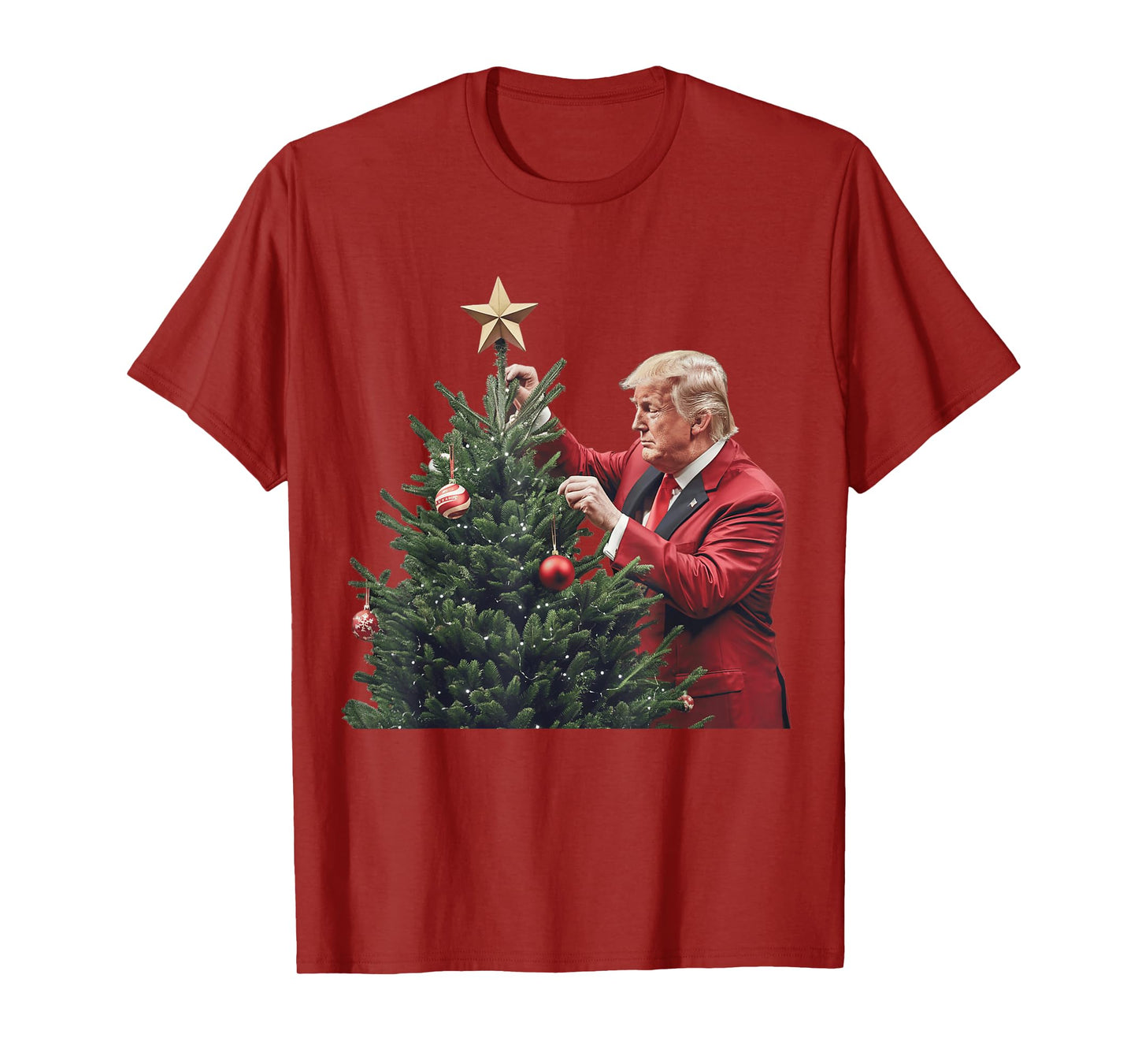 Donald Trump Traditional Christmas Tree Xmas USA President T-Shirt