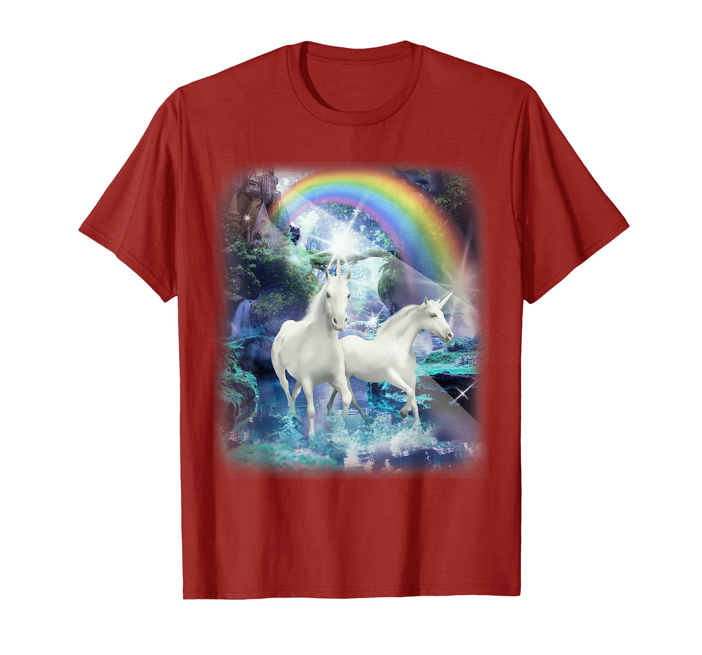 Adult Mesmerizing Unicorn Castle Forest T-Shirt