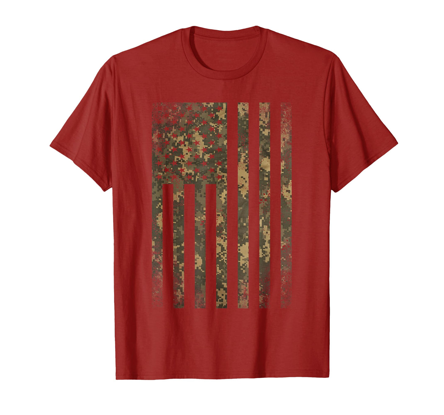 Camouflage American Flag Print Camo Military Tactical Gifts T-Shirt