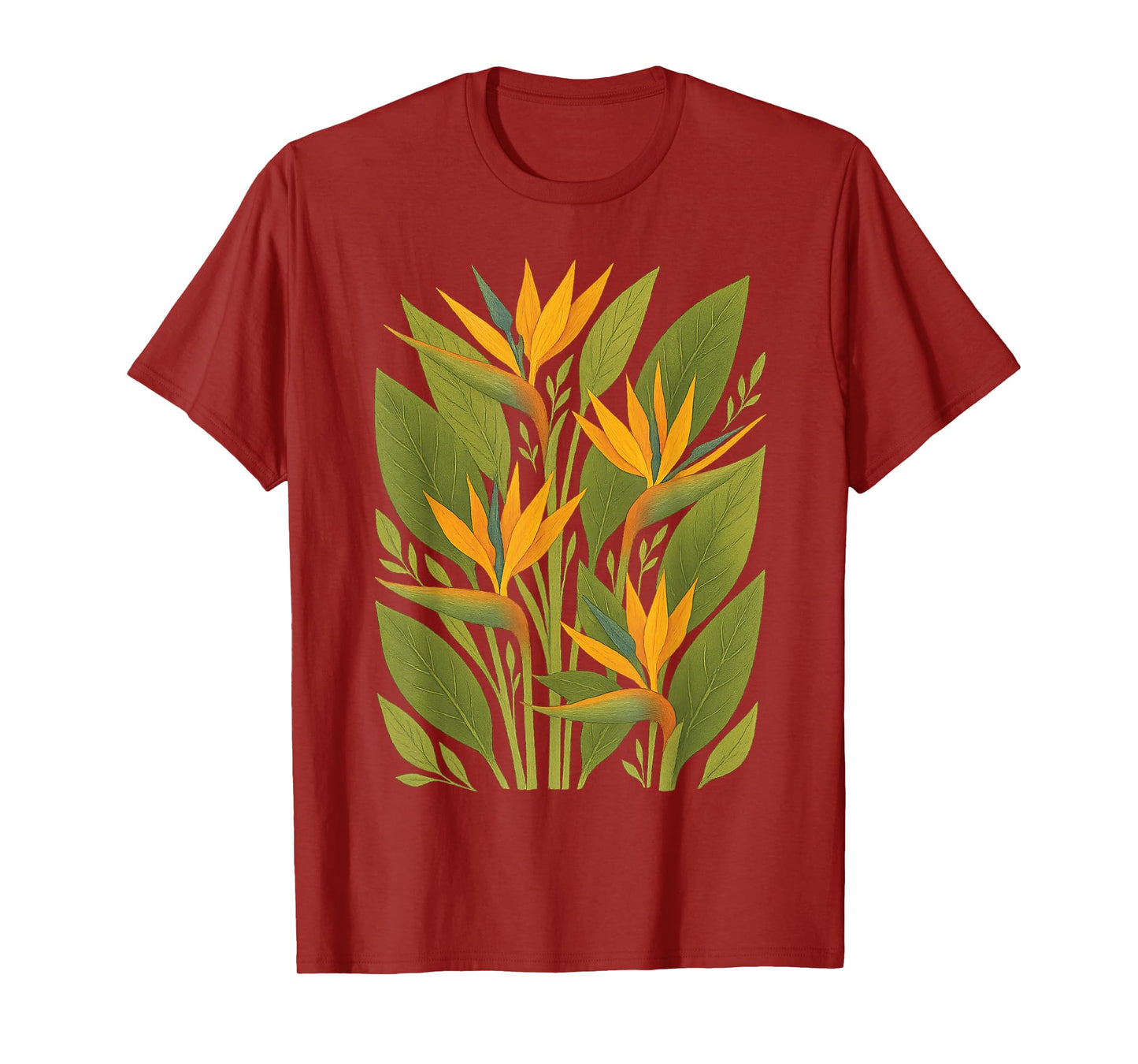 Bird of Paradise Flower Plant South Africa Pattern T-Shirt