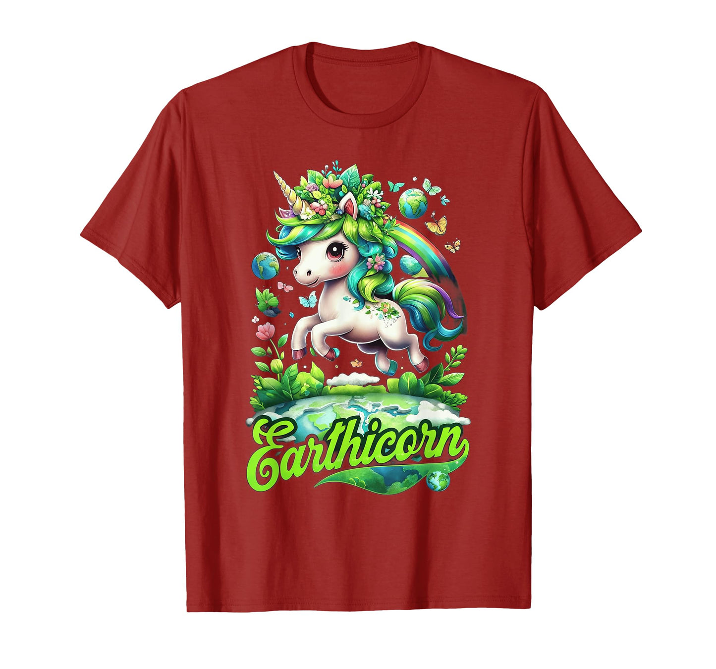 Earthicorn Unicorn Earth Day T-Shirt Kids Girls Go Green T-Shirt