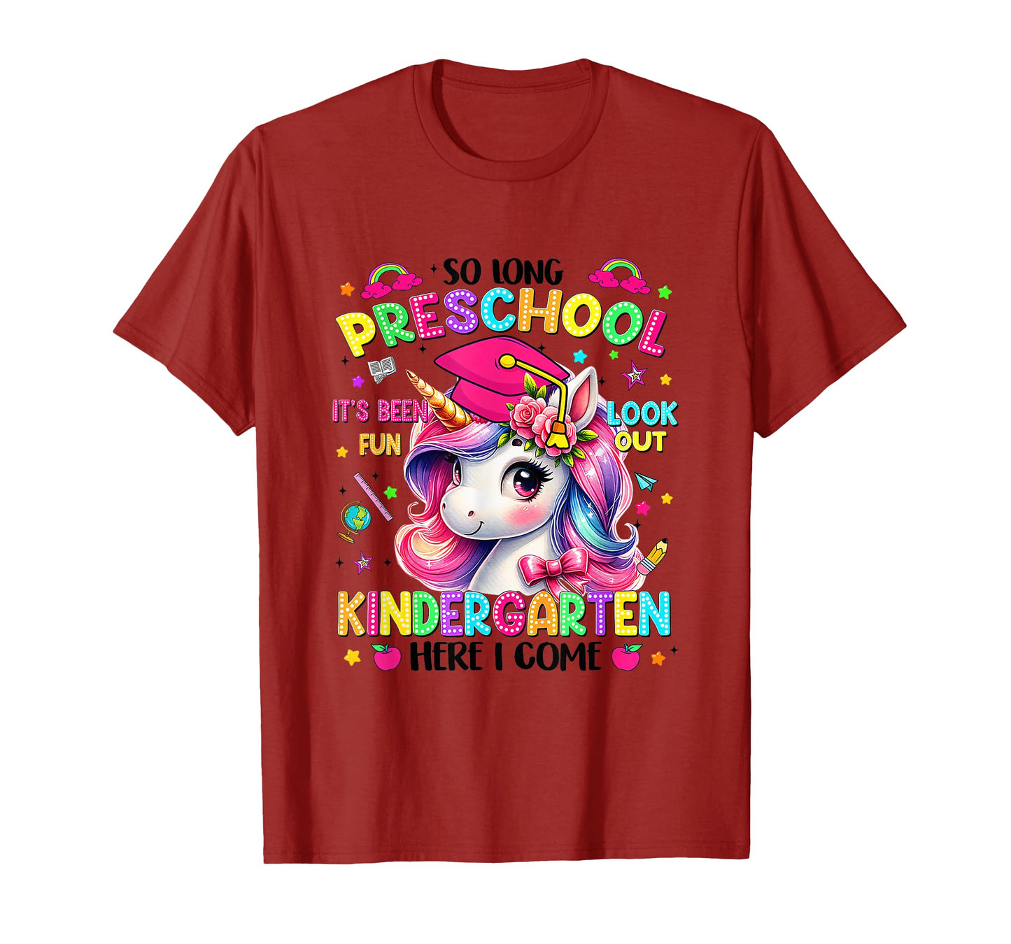 Kids So Long Preschool Graduation Graduate Unicorn Kids T-Shirt