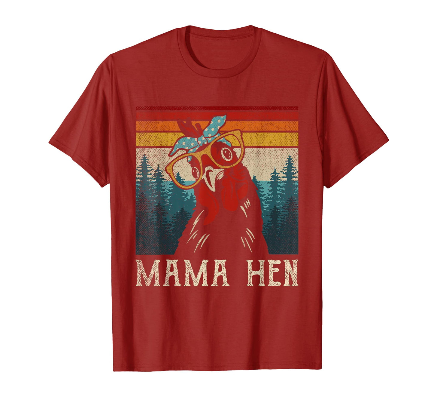 Funny Mama Hen Shirt Vintage Retro Chicken Mom Mother T-Shirt
