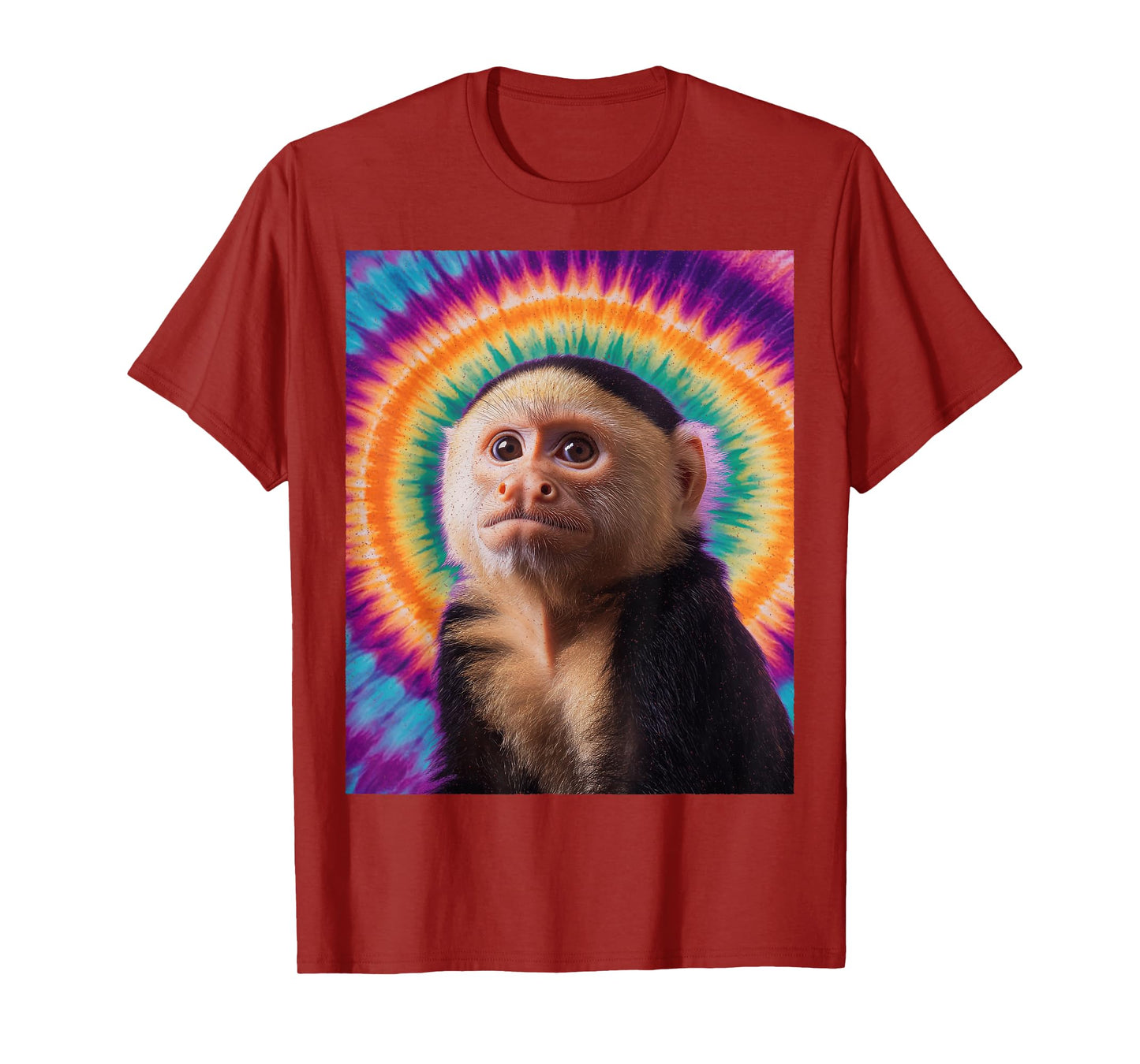 Tie-Dye Capuchin Monkey – Retro Hippie Funny Monkey T-Shirt
